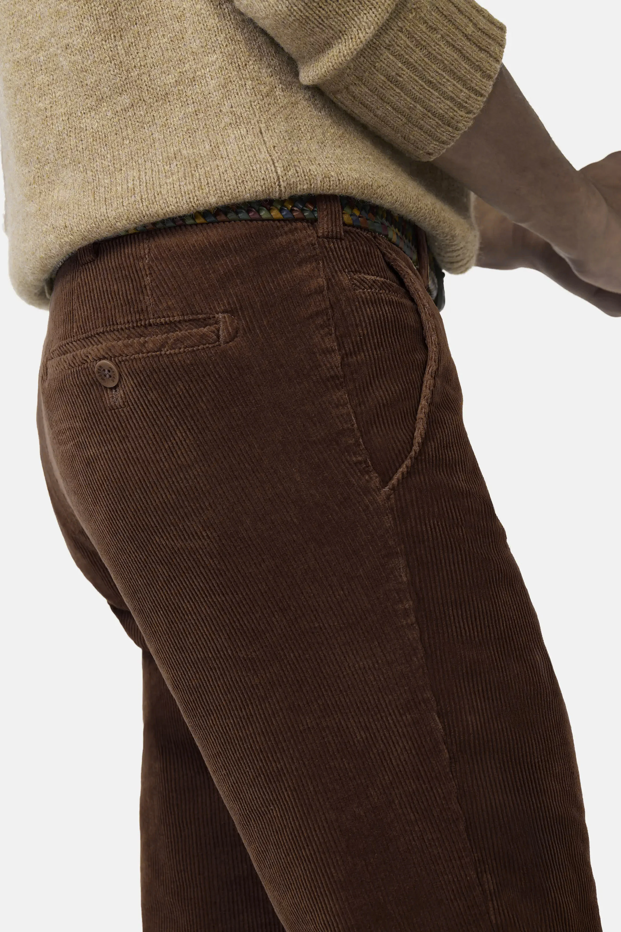 Roma Cotton Corduroy Trousers - Chestnut Brown - Image 5