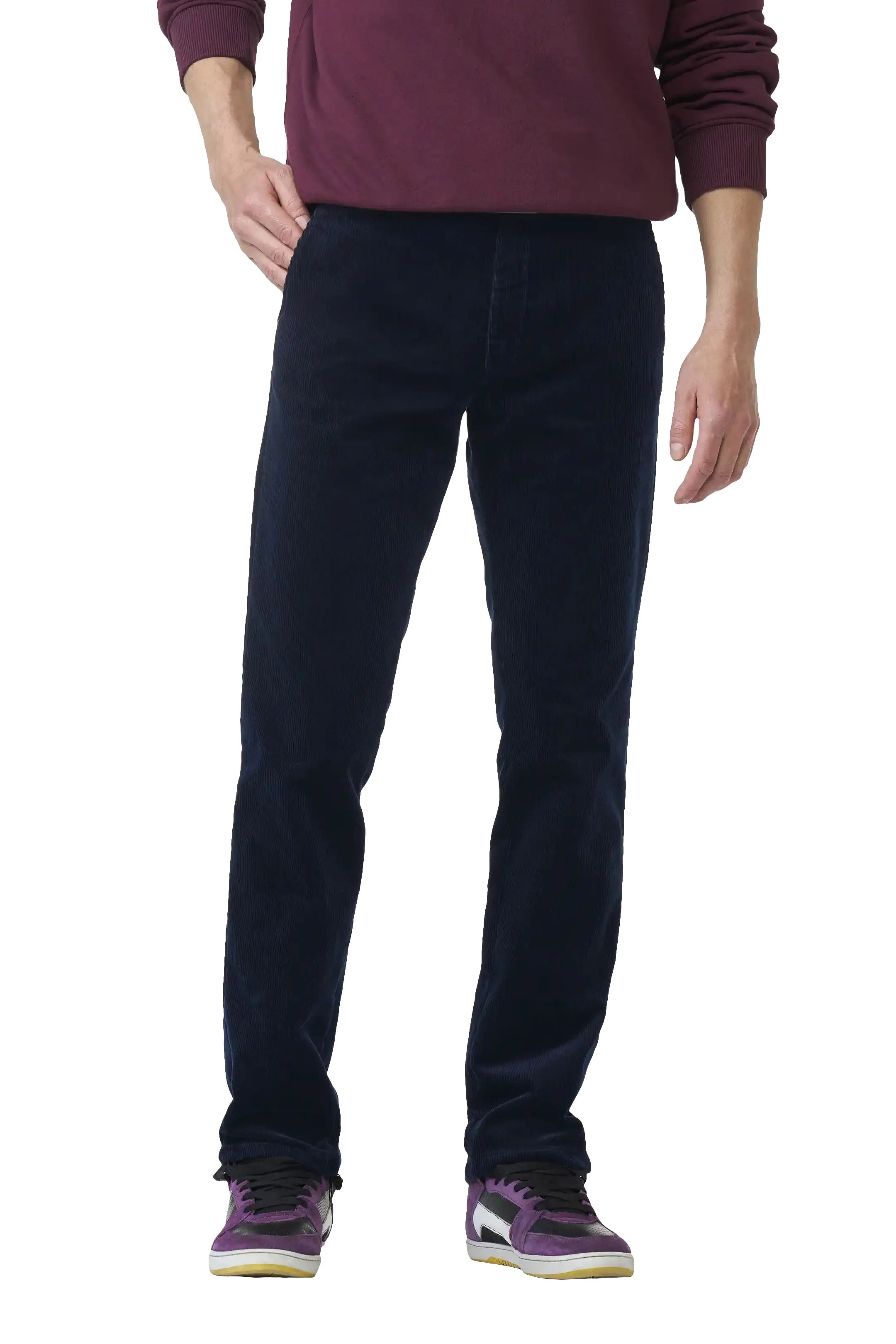 Roma Cotton Corduroy Trousers - Navy