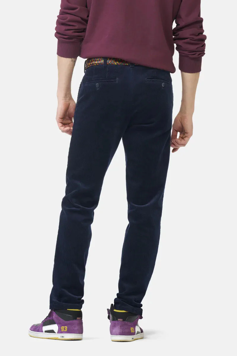 Roma Cotton Corduroy Trousers - Navy - Image 2