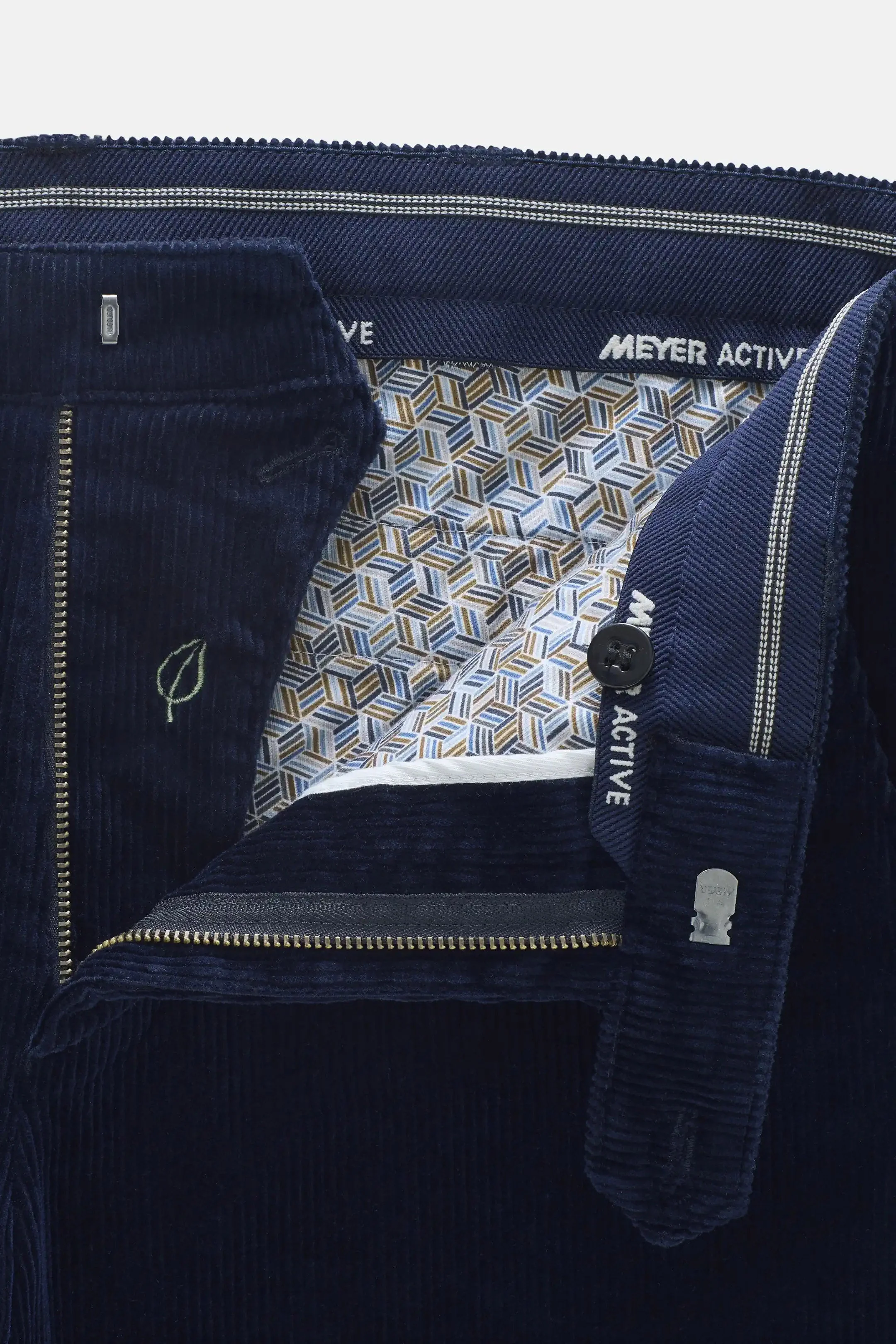 Roma Cotton Corduroy Trousers - Navy - Image 3
