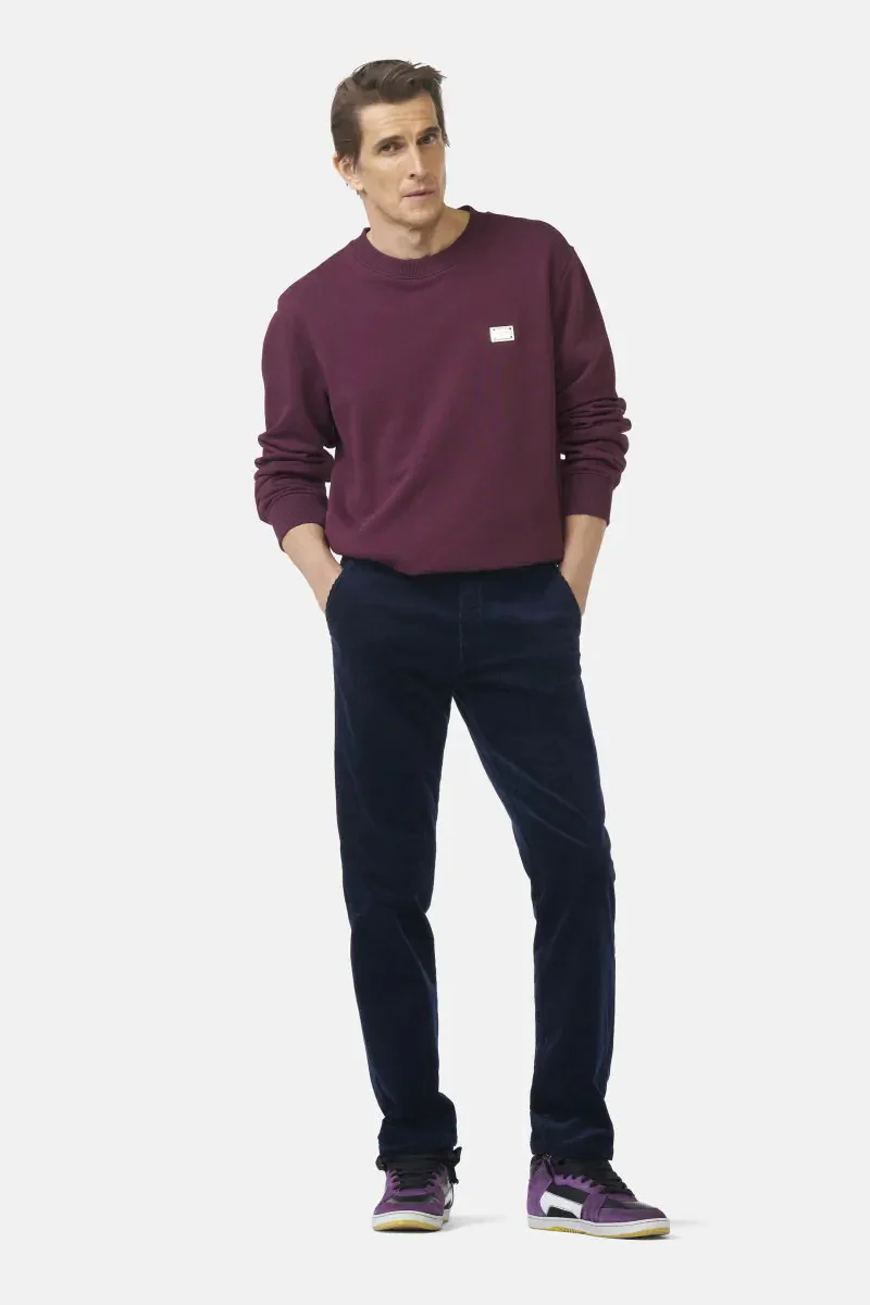 Roma Cotton Corduroy Trousers - Navy - Image 4