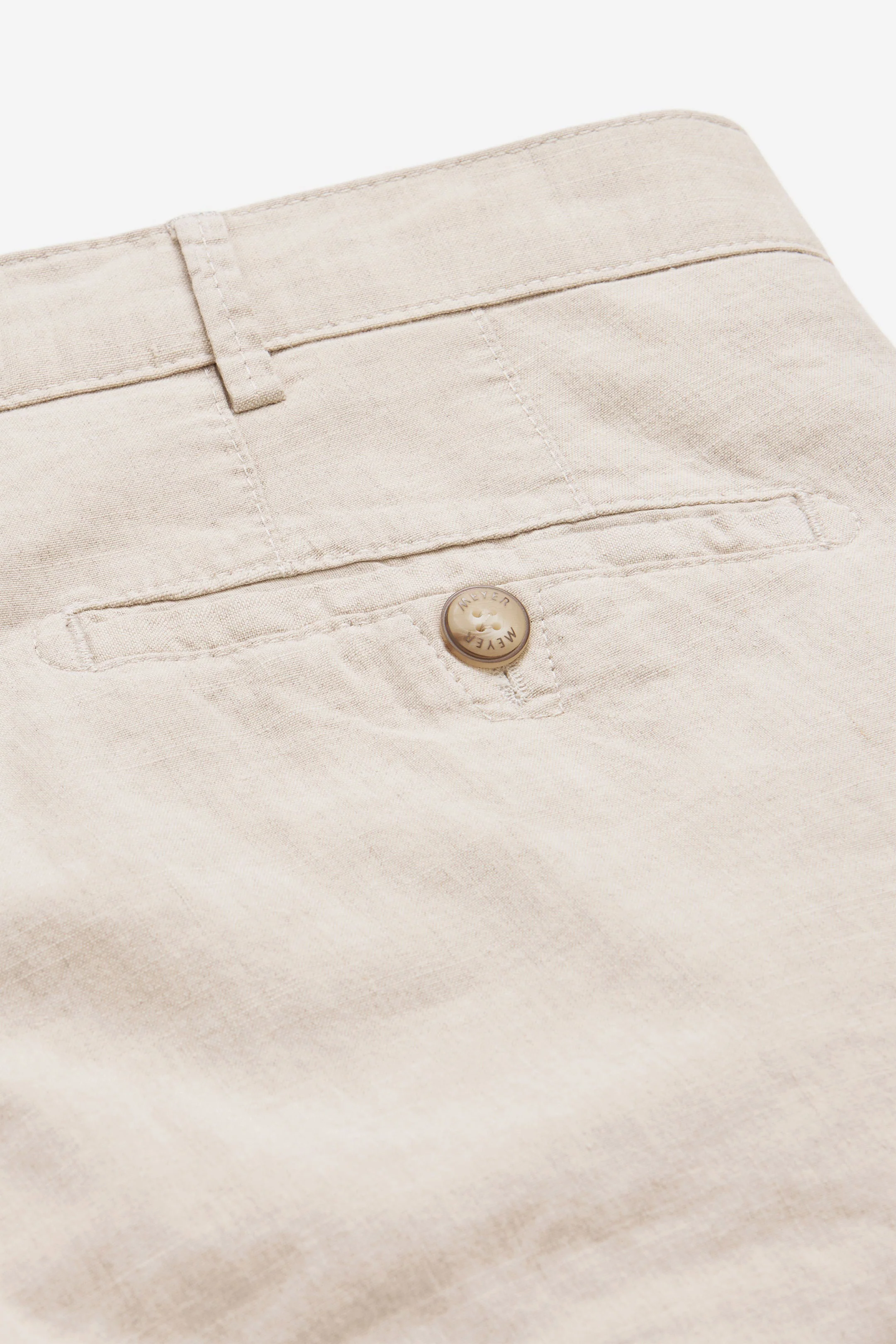 Roma Linen/Cotton Stretch Trouser - Beige - Image 5