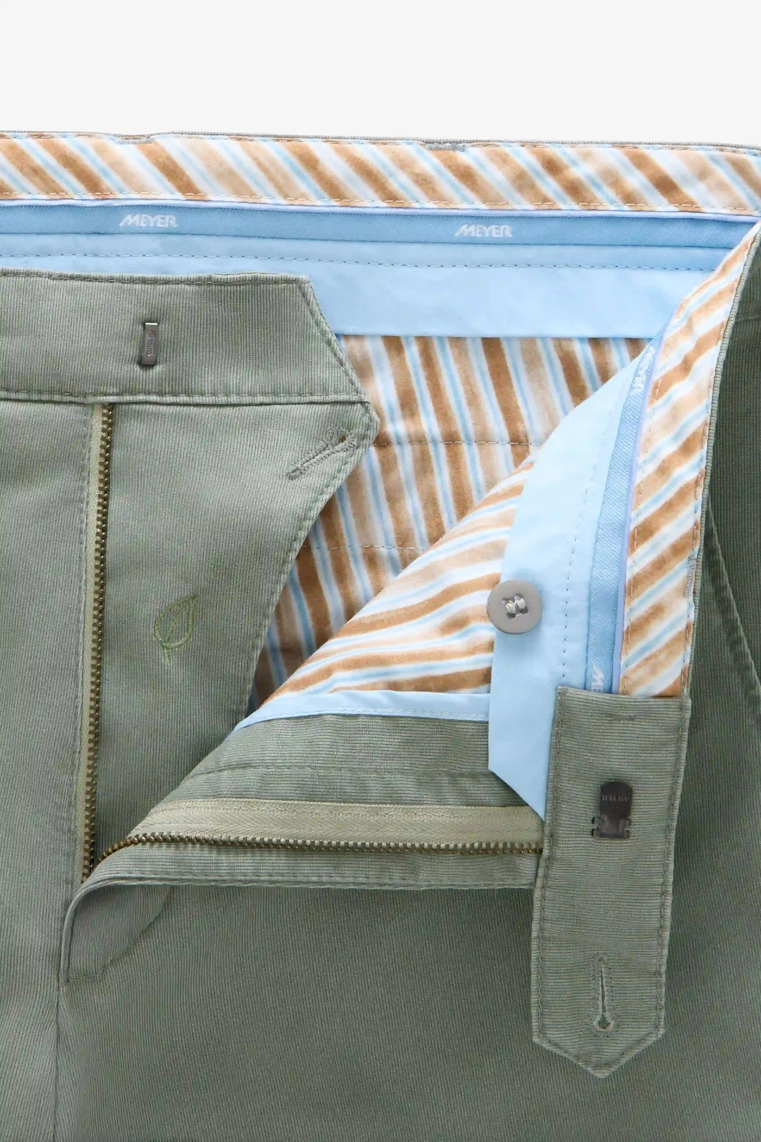 Roma Stretch Fine Texture Chino Trousers - Fern Green - Image 4