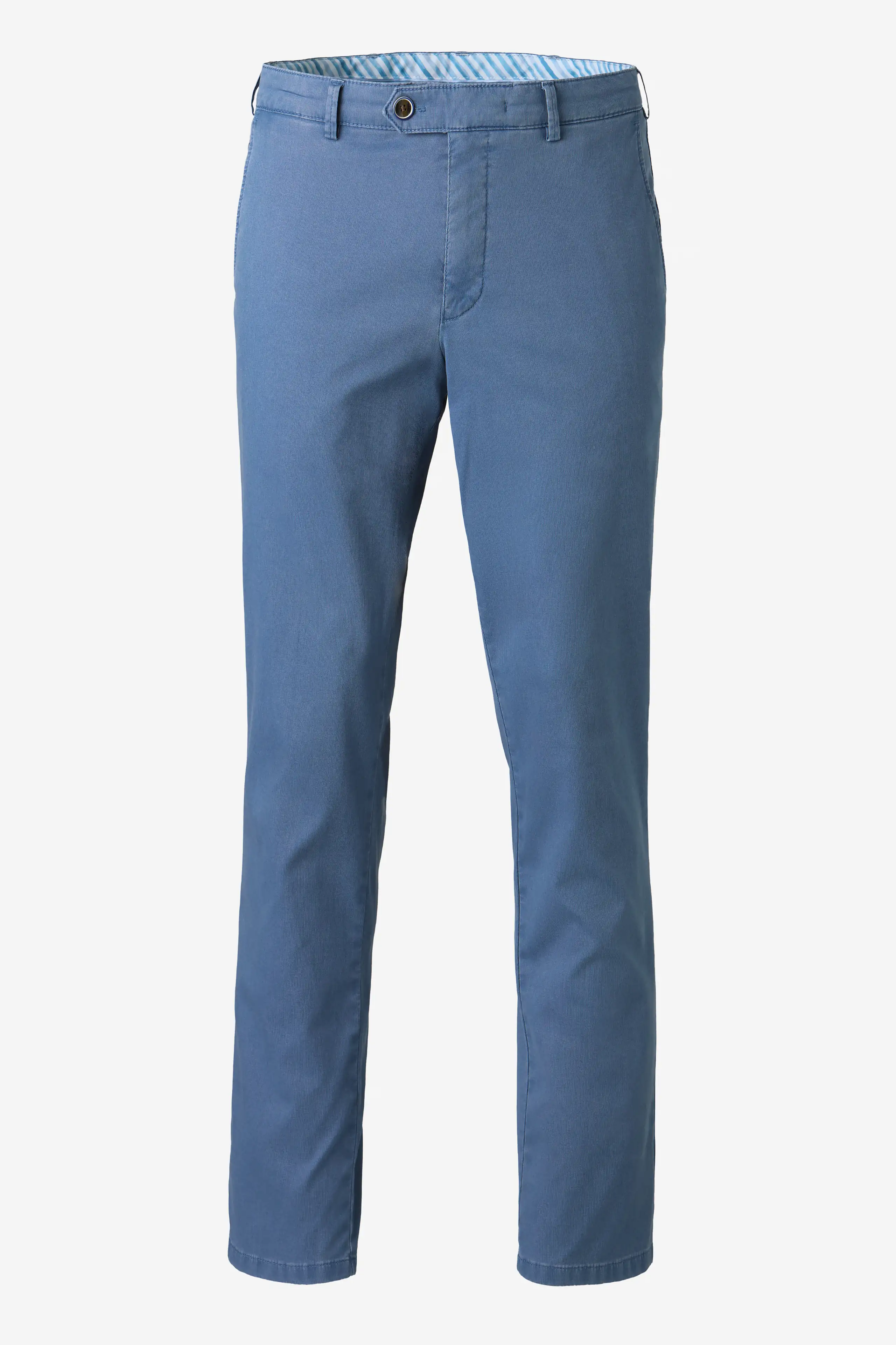 Roma Stretch Fine Texture Chino Trousers - Mid Blue - Image 5
