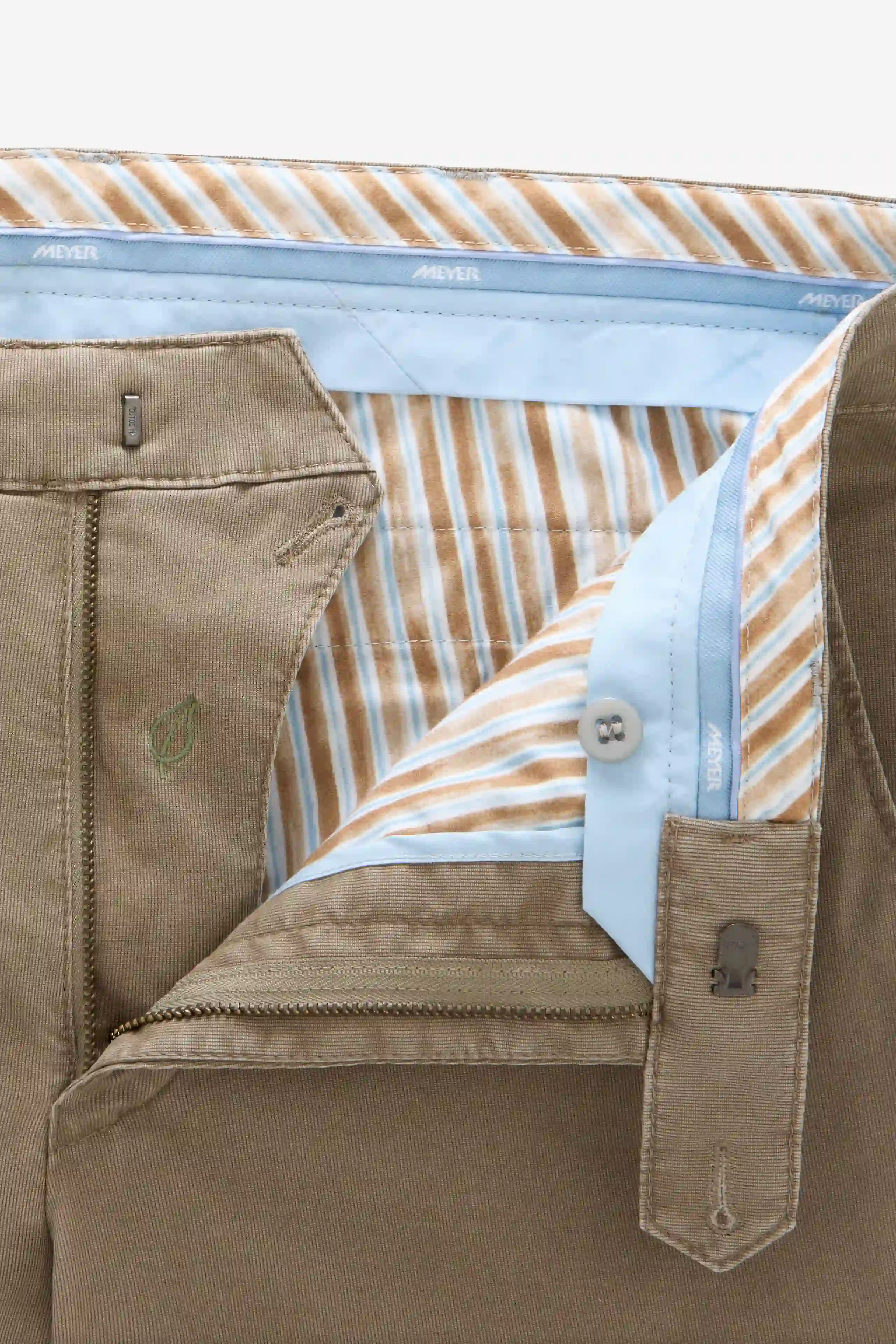 Roma Stretch Fine Texture Chino Trousers - Taupe - Image 5