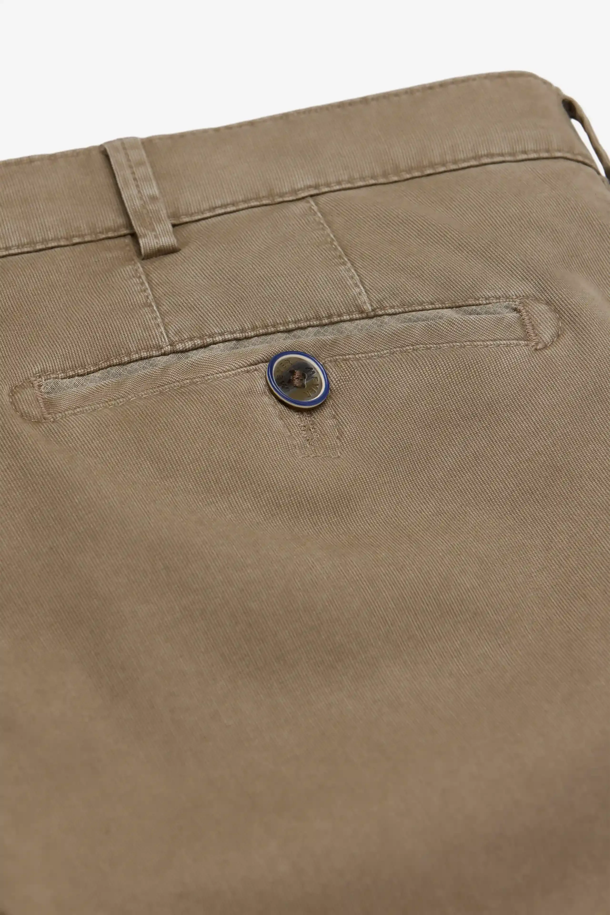Roma Stretch Fine Texture Chino Trousers - Taupe - Image 6