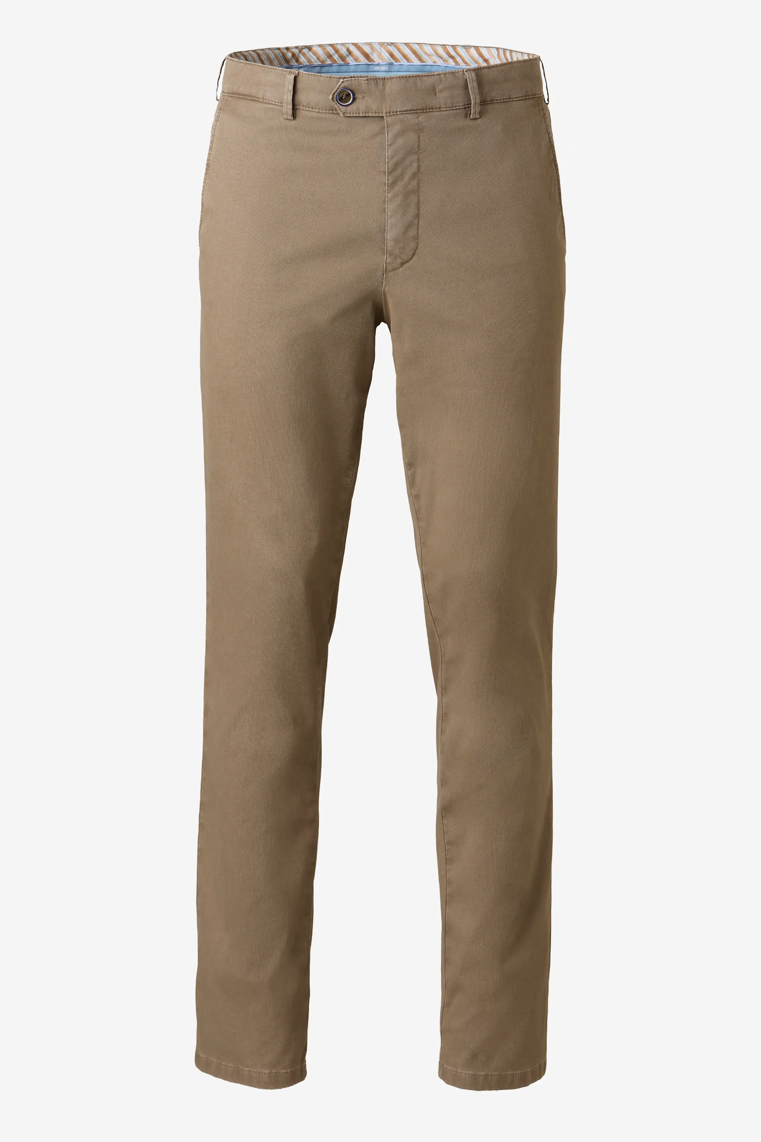 Roma Stretch Fine Texture Chino Trousers - Taupe - Image 7