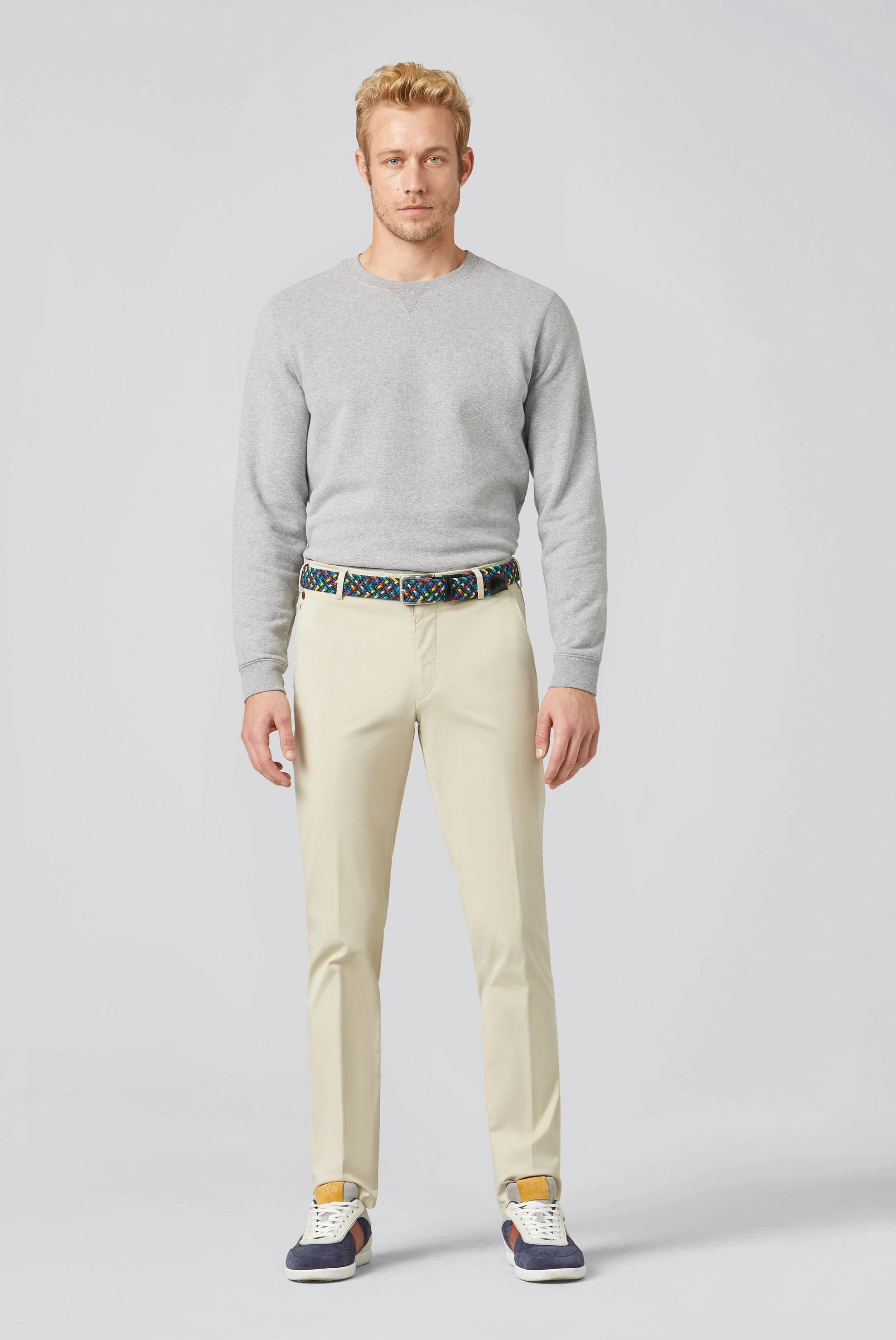 Roma Super Soft Lightweight Cotton Chinos - Beige - Image 6
