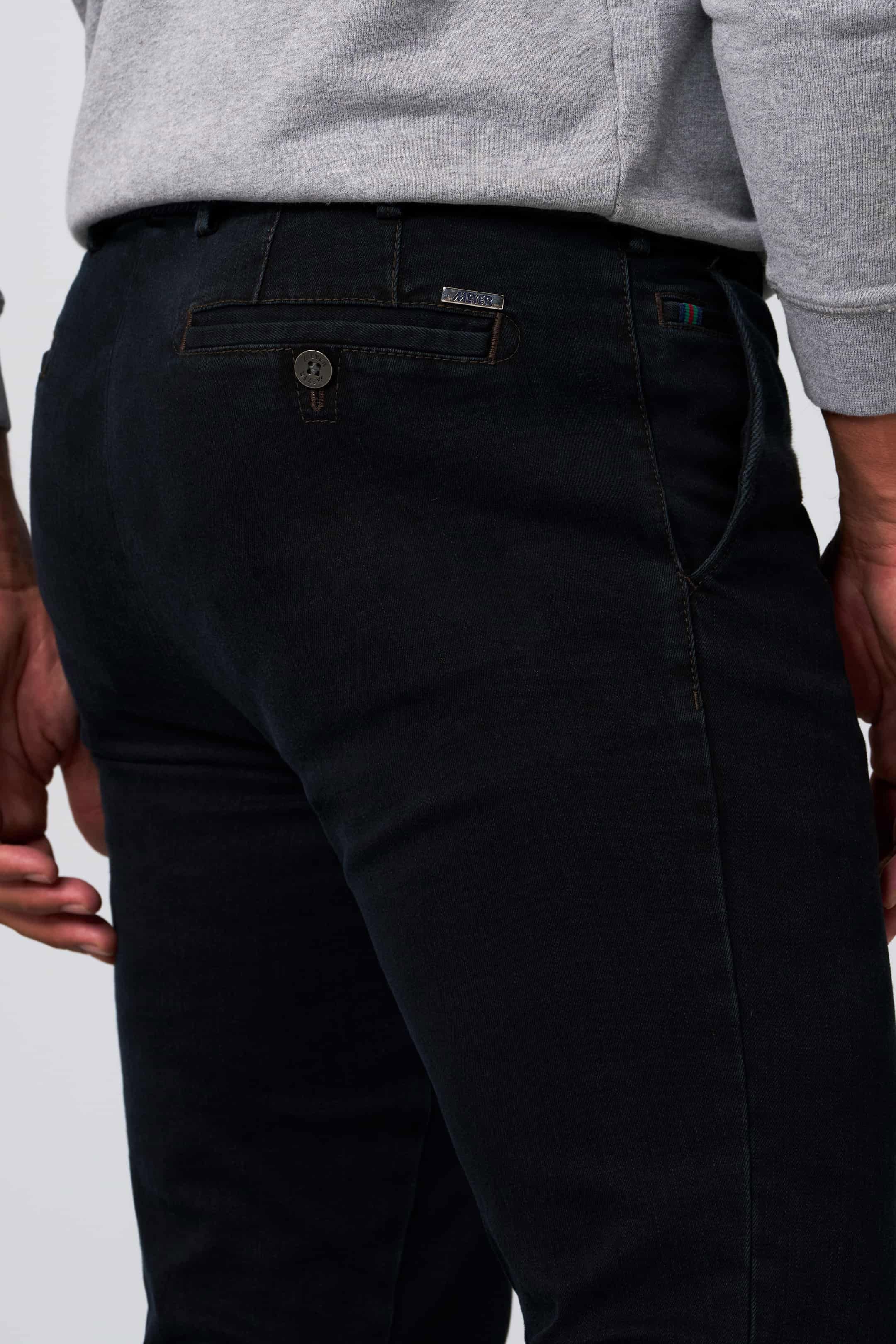 Roma Cotton Stretch Regular Denim Trousers - Blue Black - Image 3