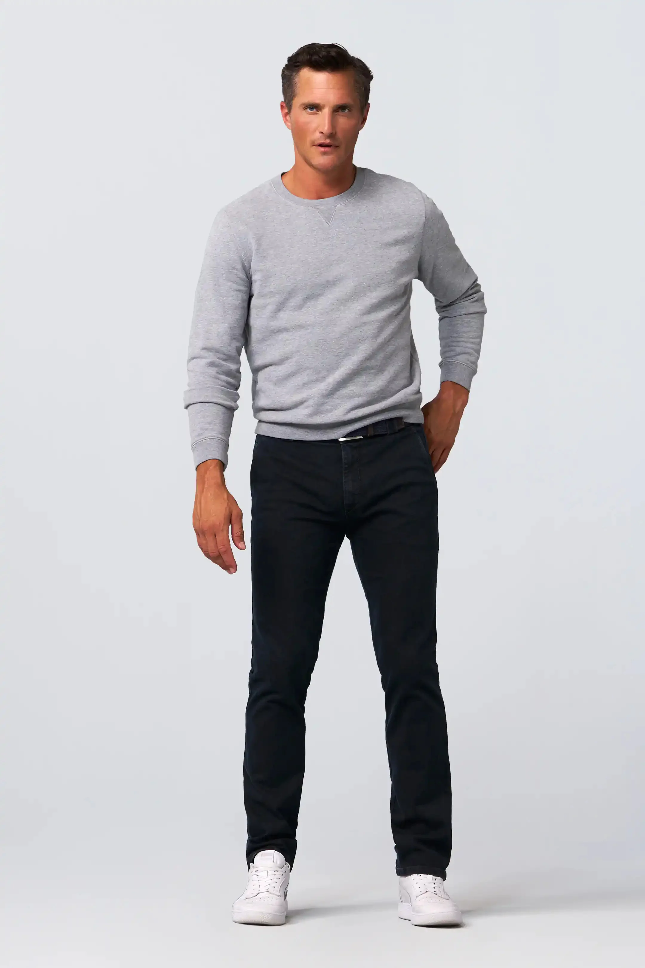 Roma Cotton Stretch Regular Denim Trousers - Blue Black - Image 6