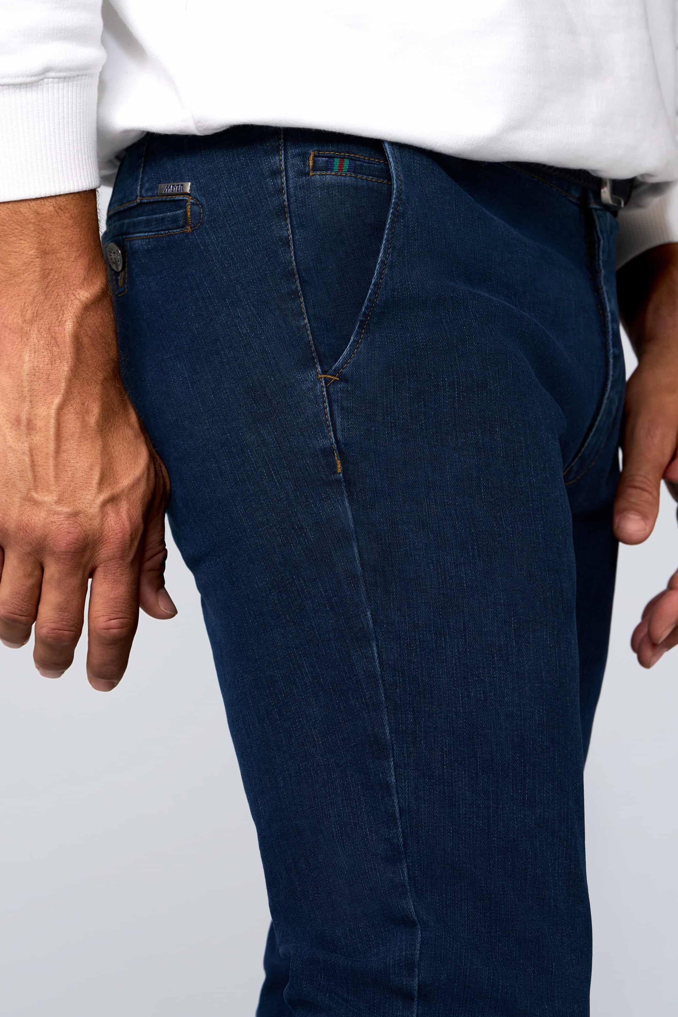 Roma Cotton Stretch Regular Denim Trousers - Blue Stone - Image 3