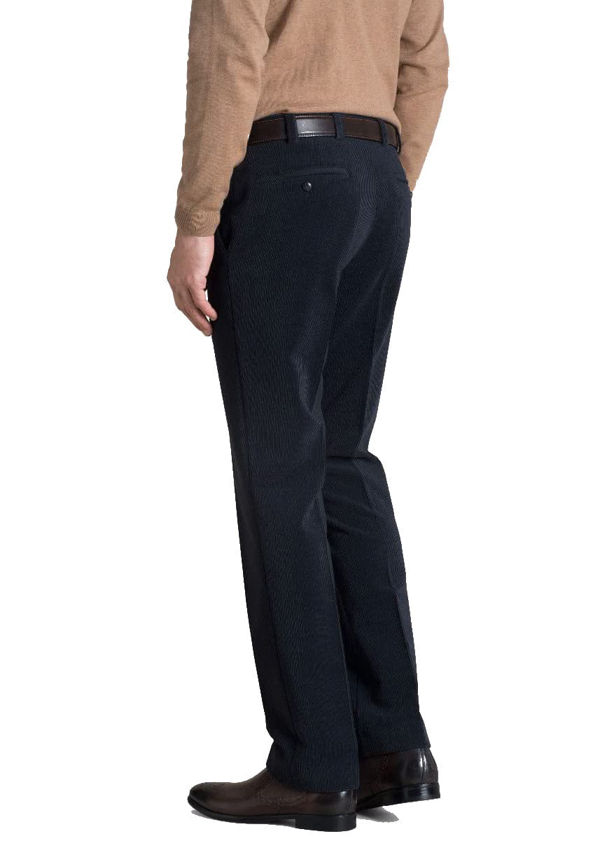 Roma Trevira Wool Cord Trousers - Navy - Image 2