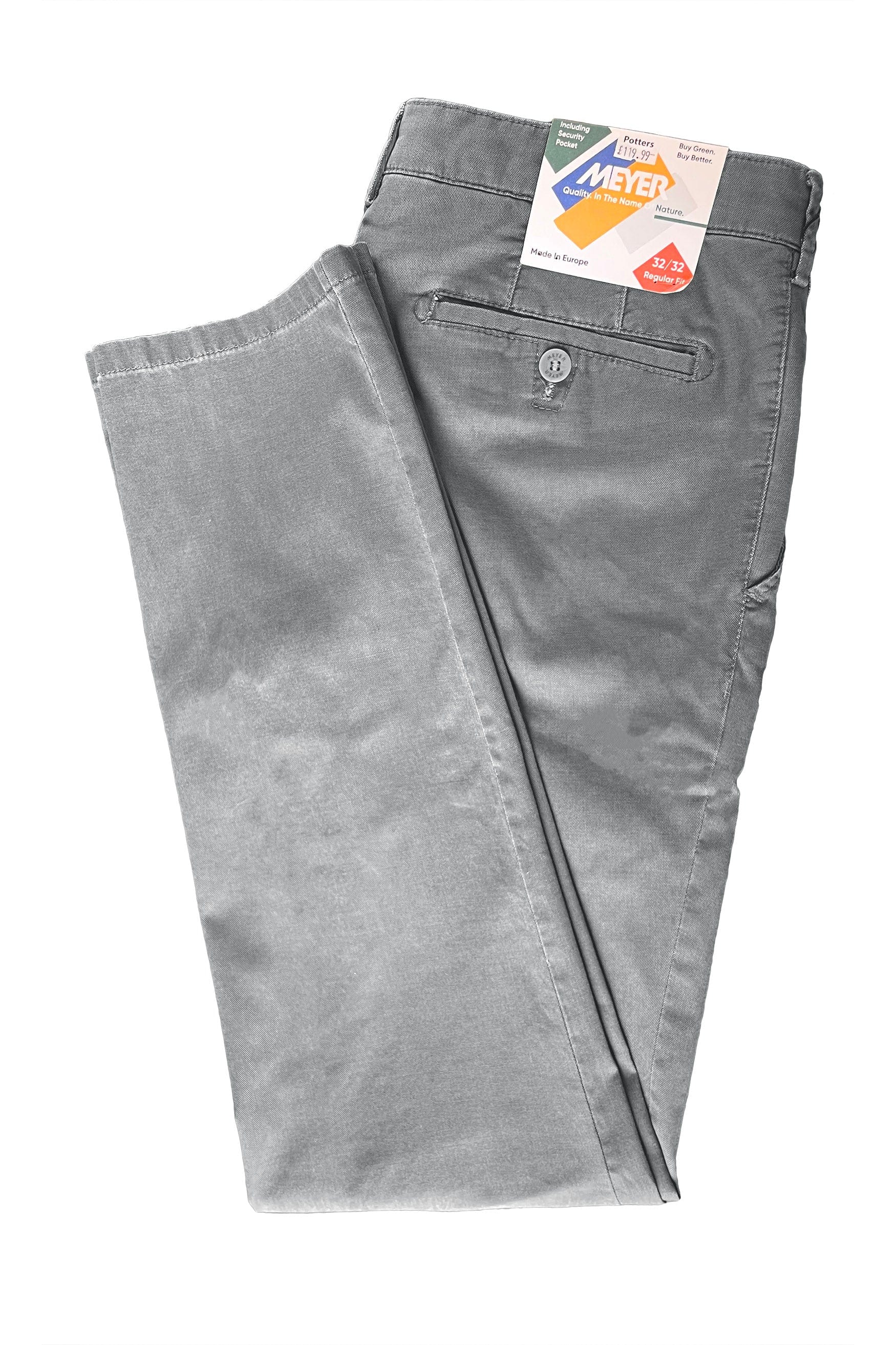Roma Two-Tone Cotton Stretch Chinos - Grey