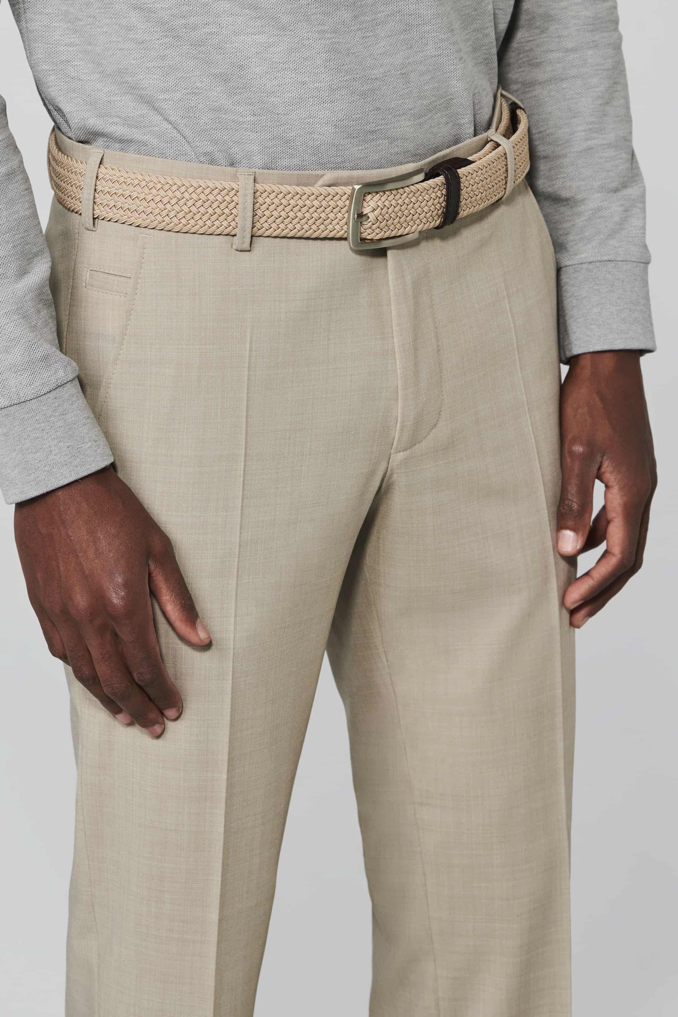 Roma Wool Blend Formal Trousers - Beige - Image 4