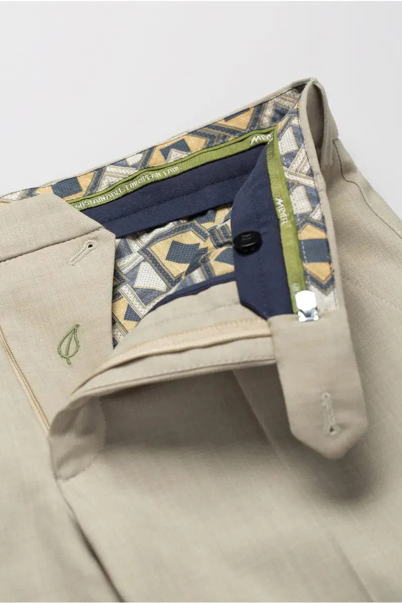 Roma Wool Blend Formal Trousers - Beige - Image 5