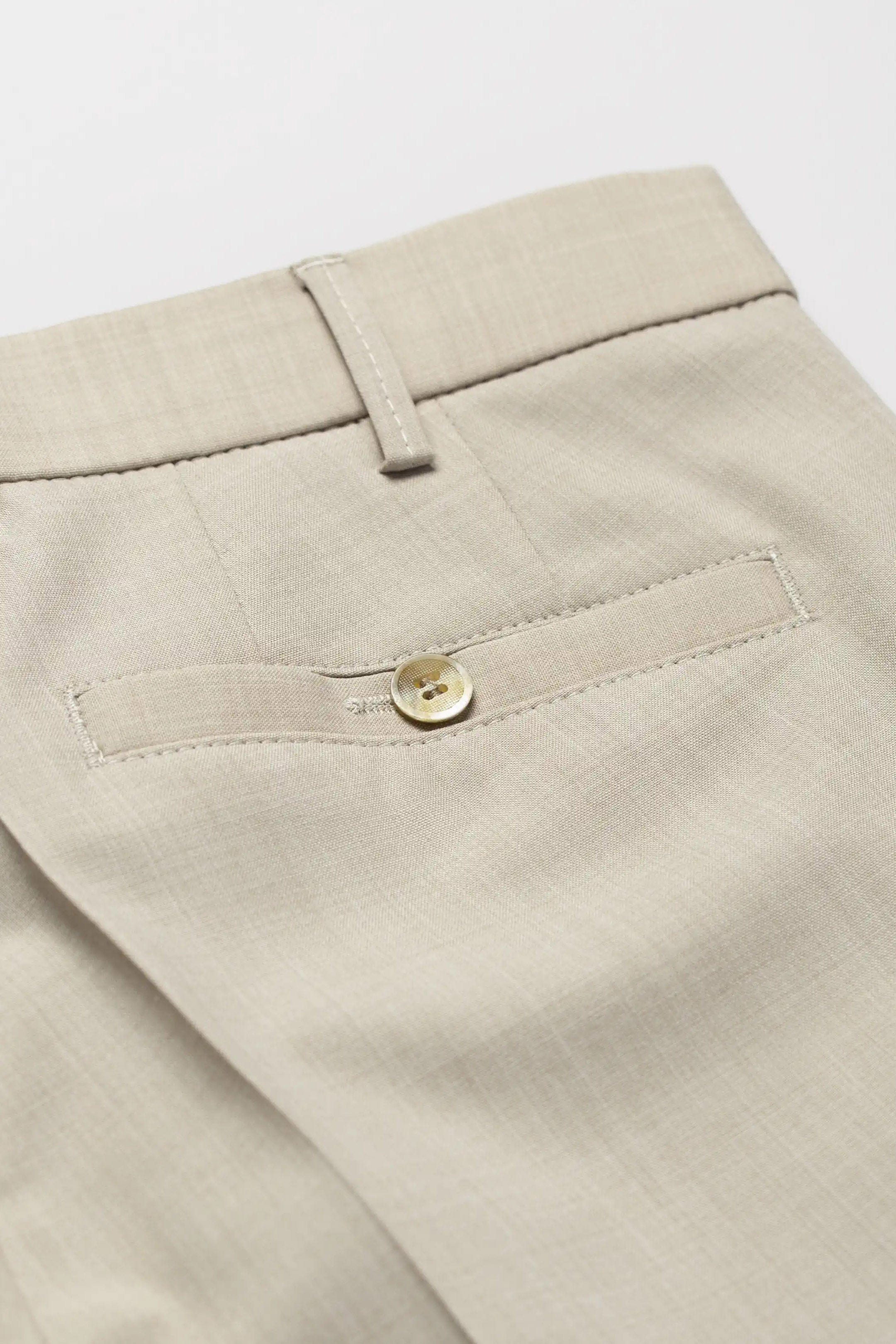 Roma Wool Blend Formal Trousers - Beige - Image 6