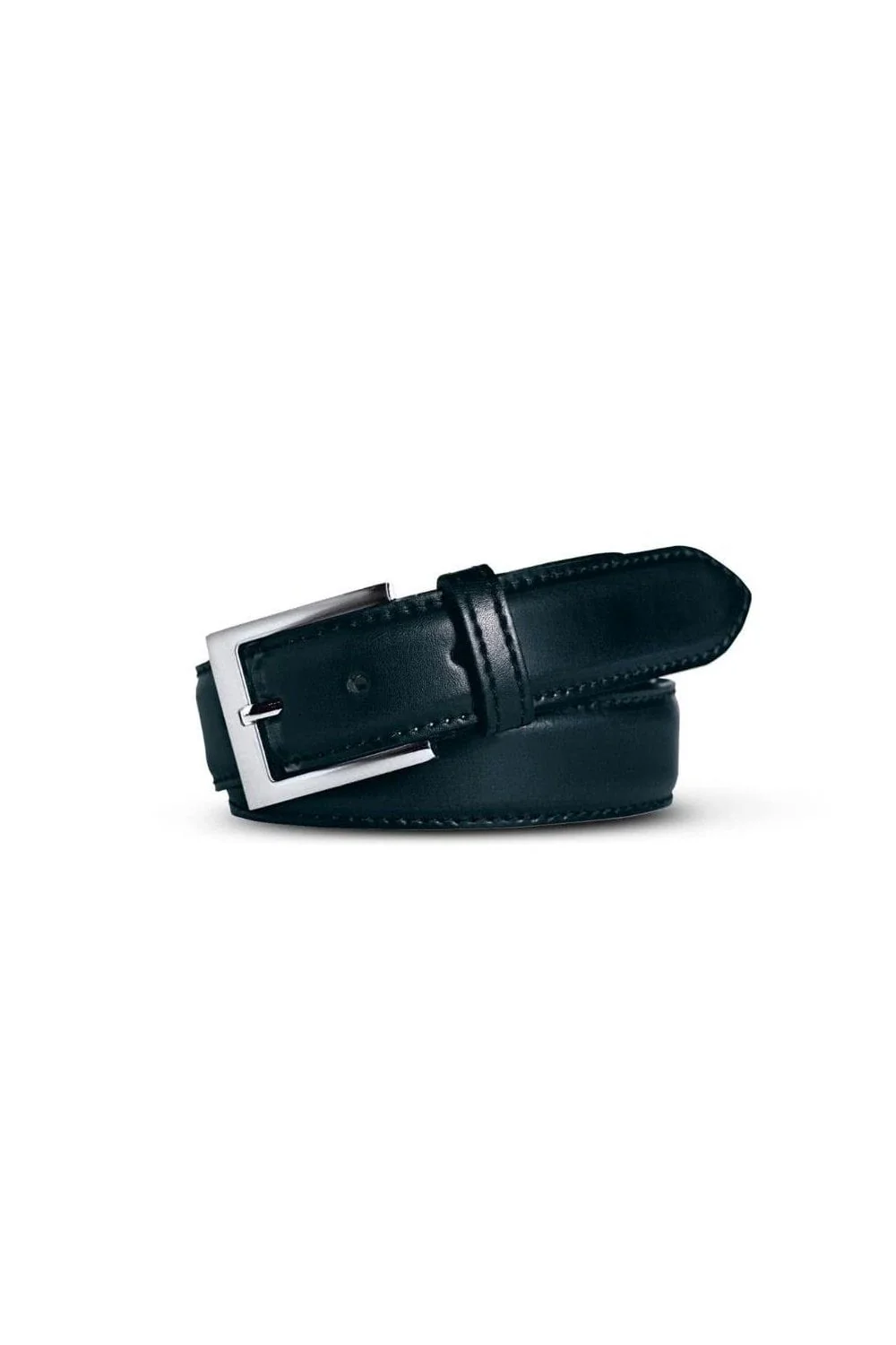 Stretch Leather Belt - Navy