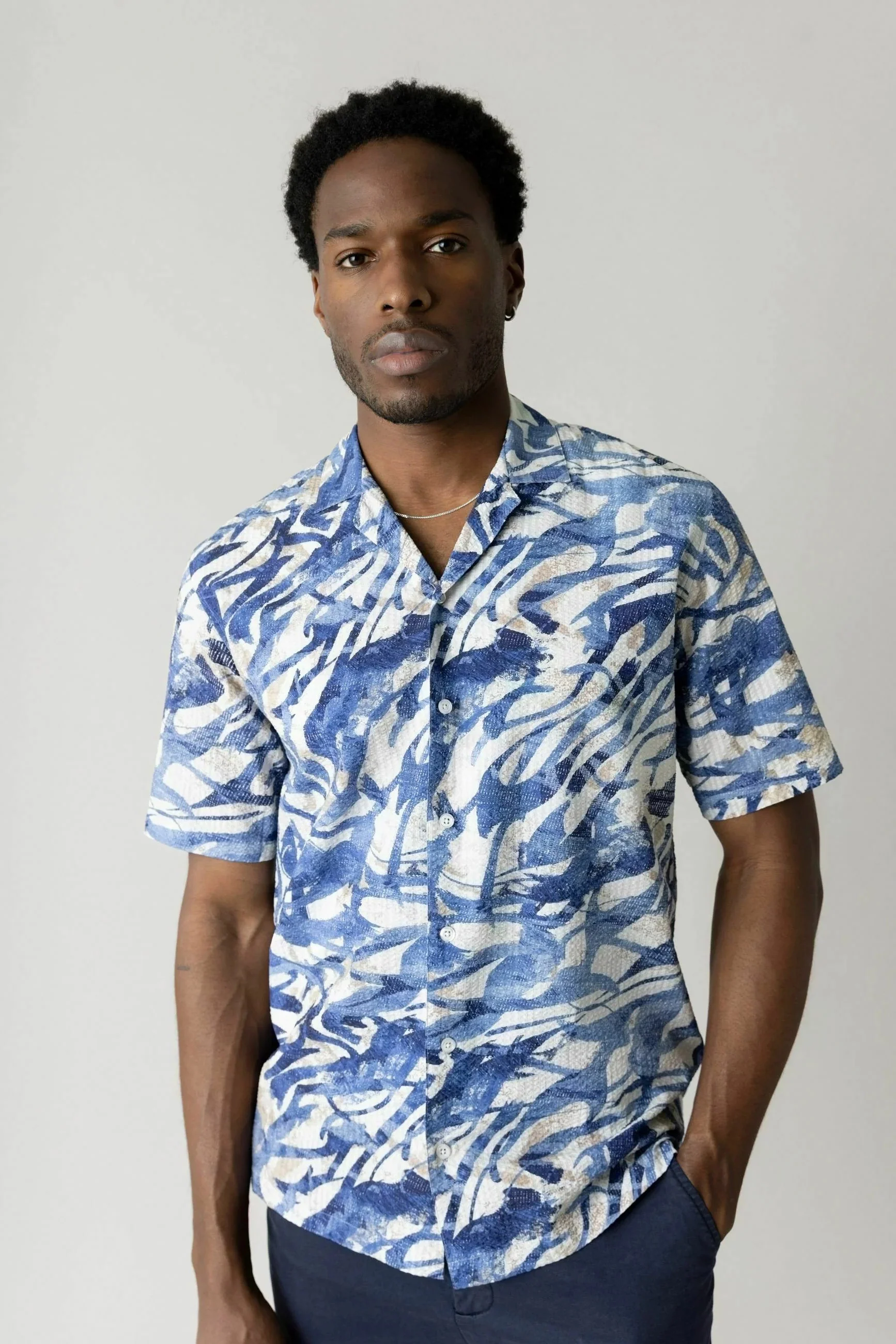 Joel Common Seer Short Sleeve Shirt - Estate Blue - Image 3