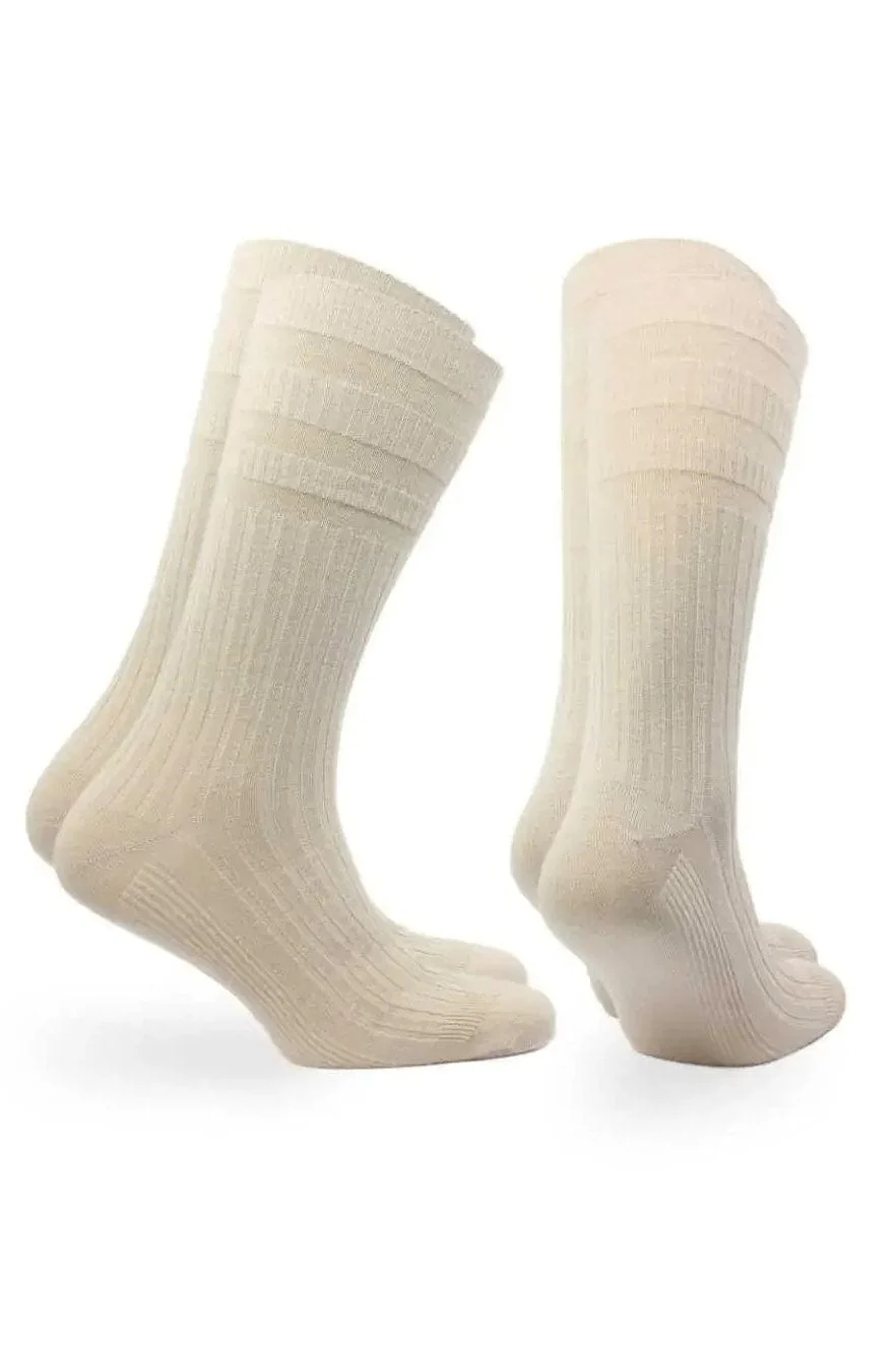 Joseph Comfort Fit Tenderhold Cotton Socks 2 Pack - Oatmeal