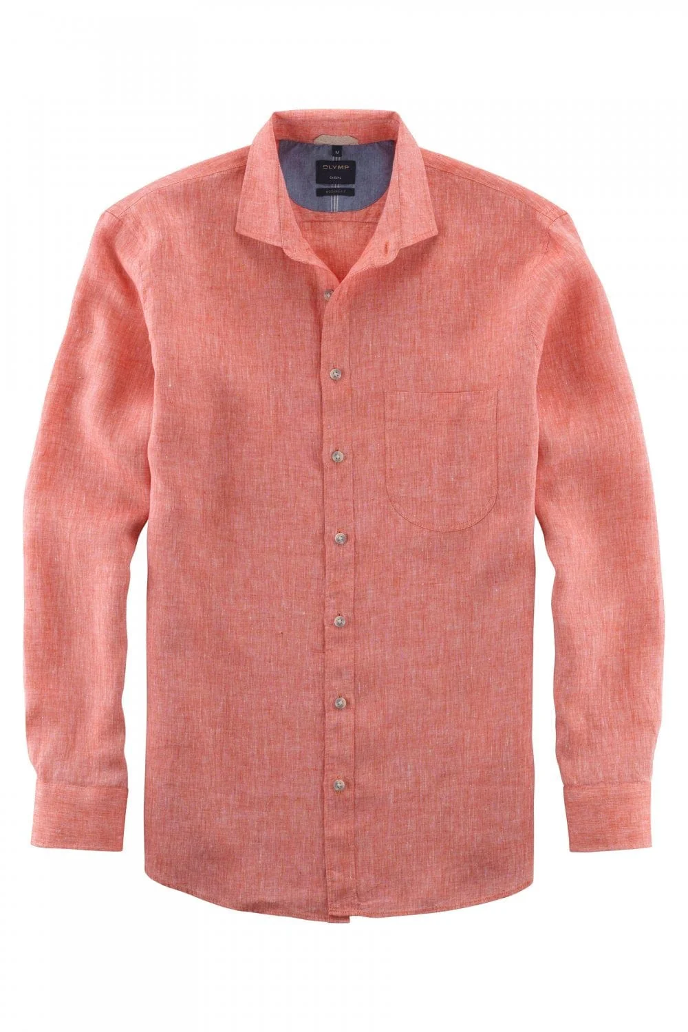 Casual Modern Fit Linen Shirt - Red