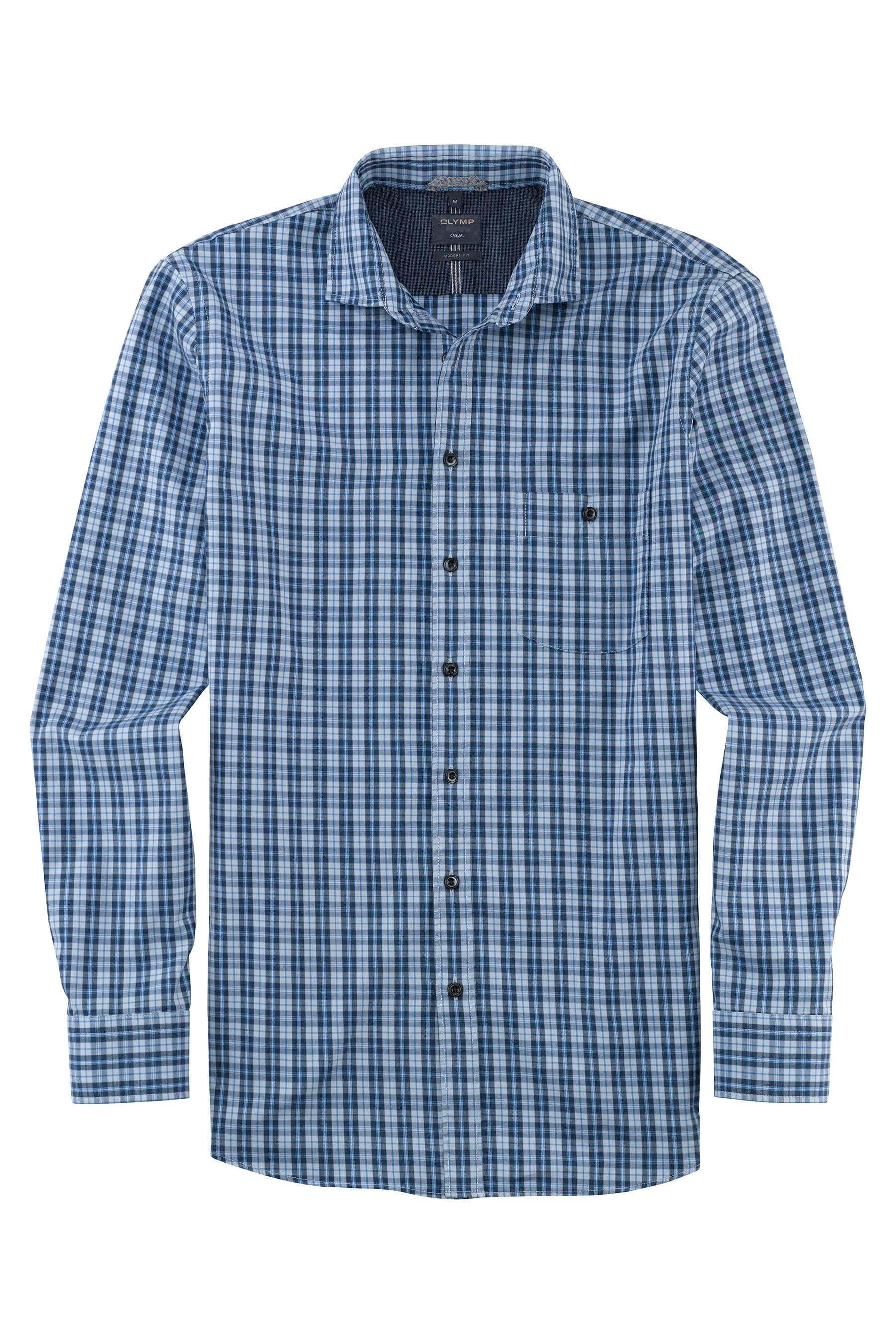Casual Modern Fit Shirt - Blue Check