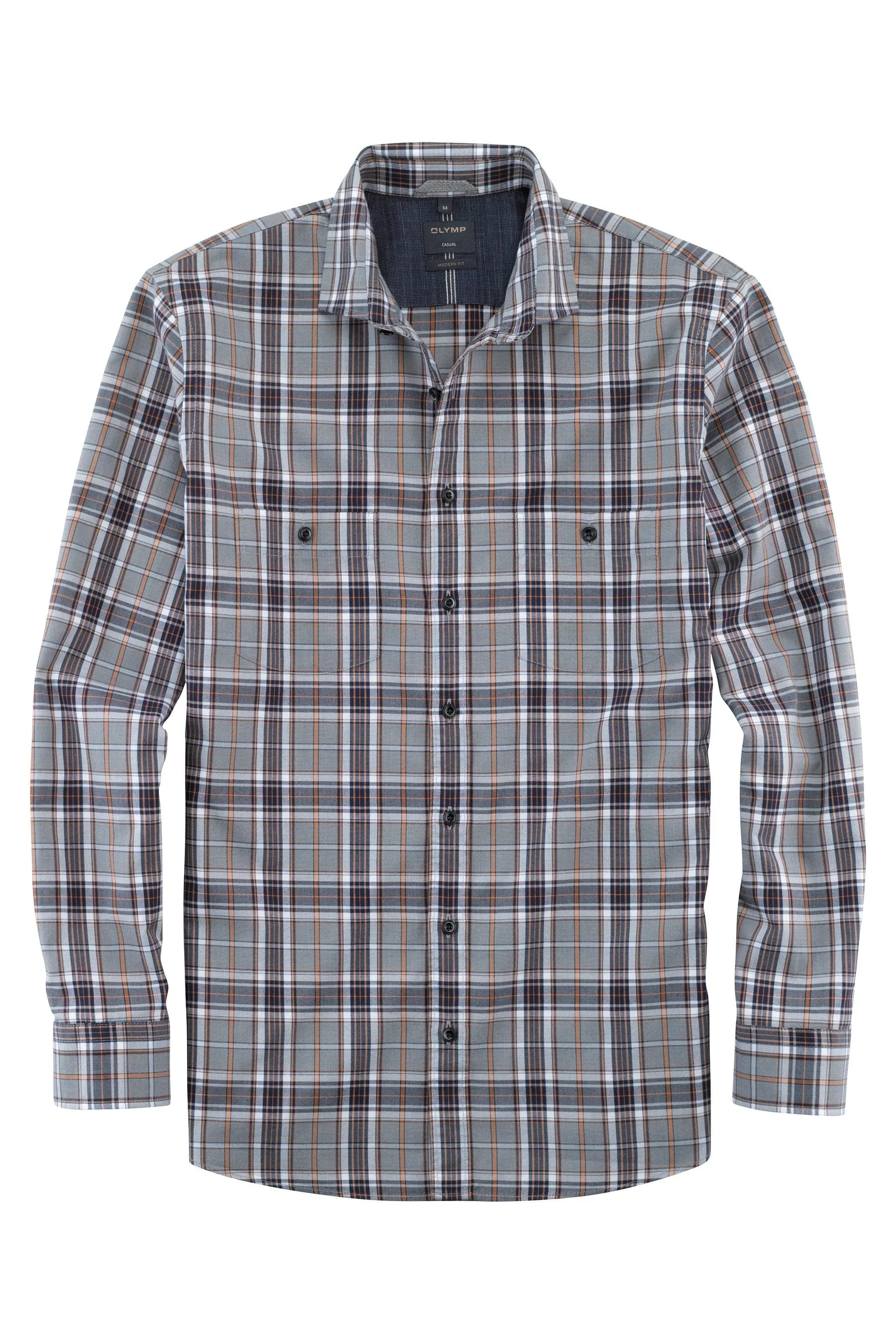 Casual Modern Fit Shirt - Grey Check