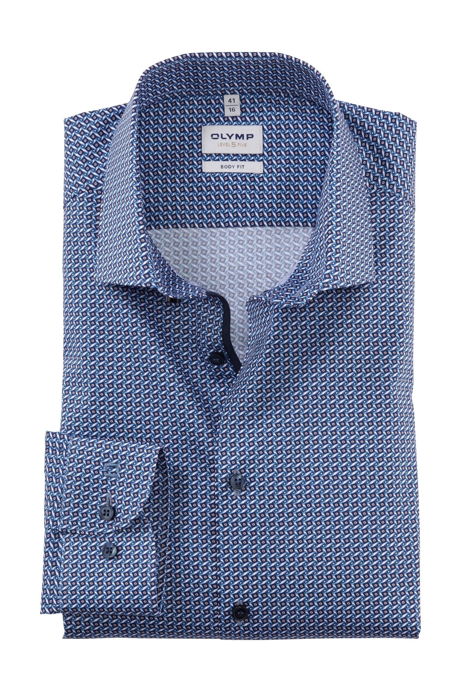 Level 5 Body Fit Abstract Print Shirt - Marine