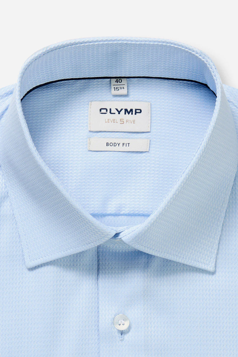 Level 5 Body Fit Cotton Stretch Shirt - Light Blue - Image 3
