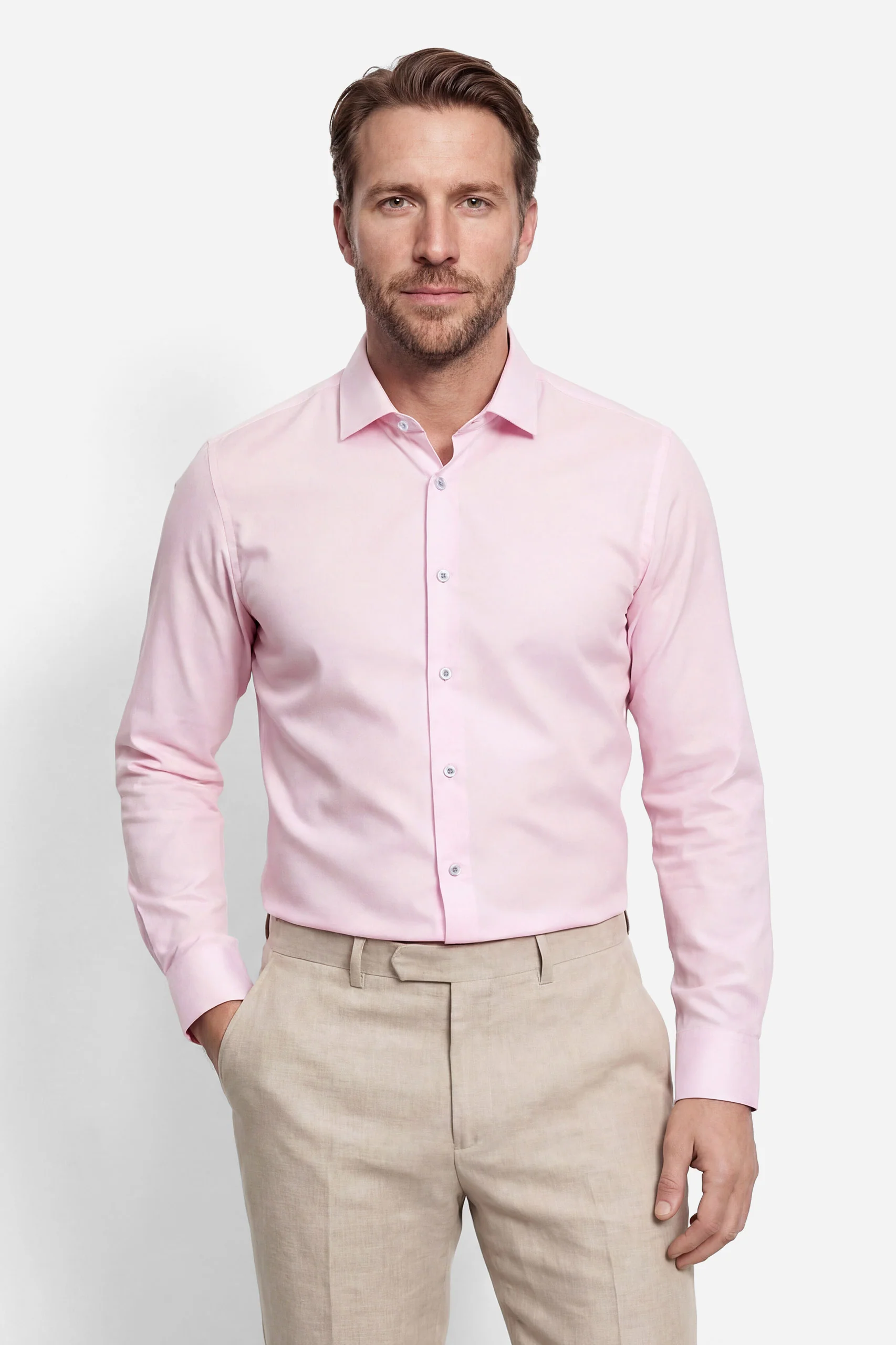 Level 5 Body Fit Natural Stretch Shirt - Pink - Image 2
