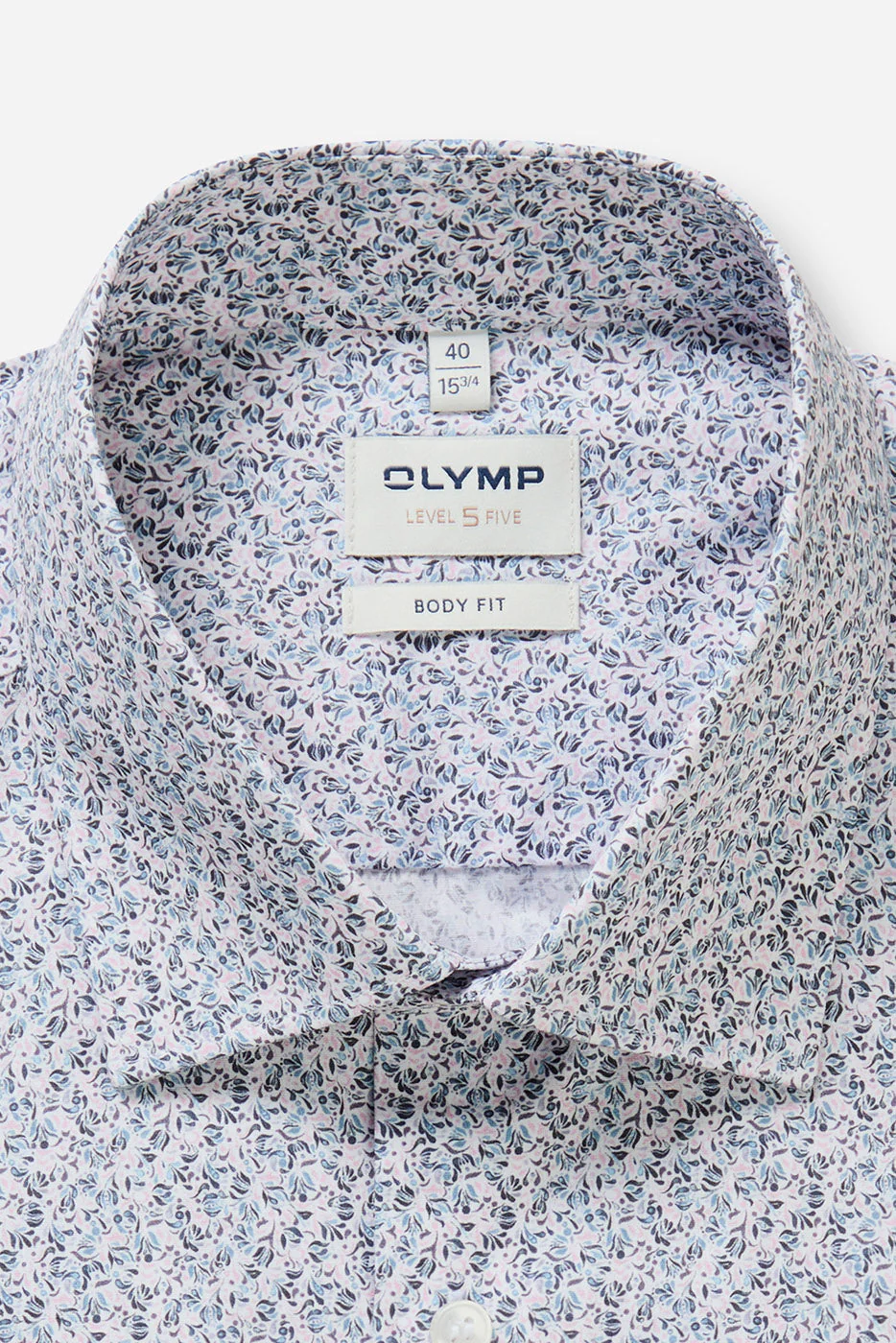 Level 5 Body Fit Neat Floral Shirt - Pink/Blue - Image 3
