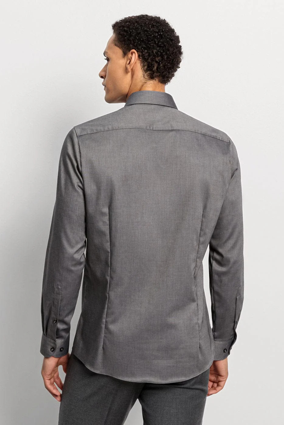 Level 5 Body Fit Plain Long Sleeve Shirt - Grey - Image 3