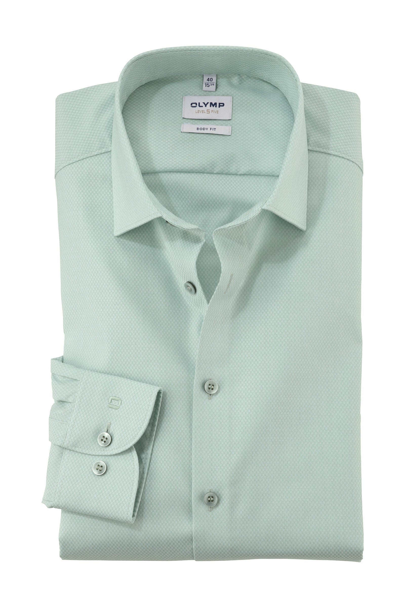 Level 5 Body Fit Plain Shirt - Mint Green