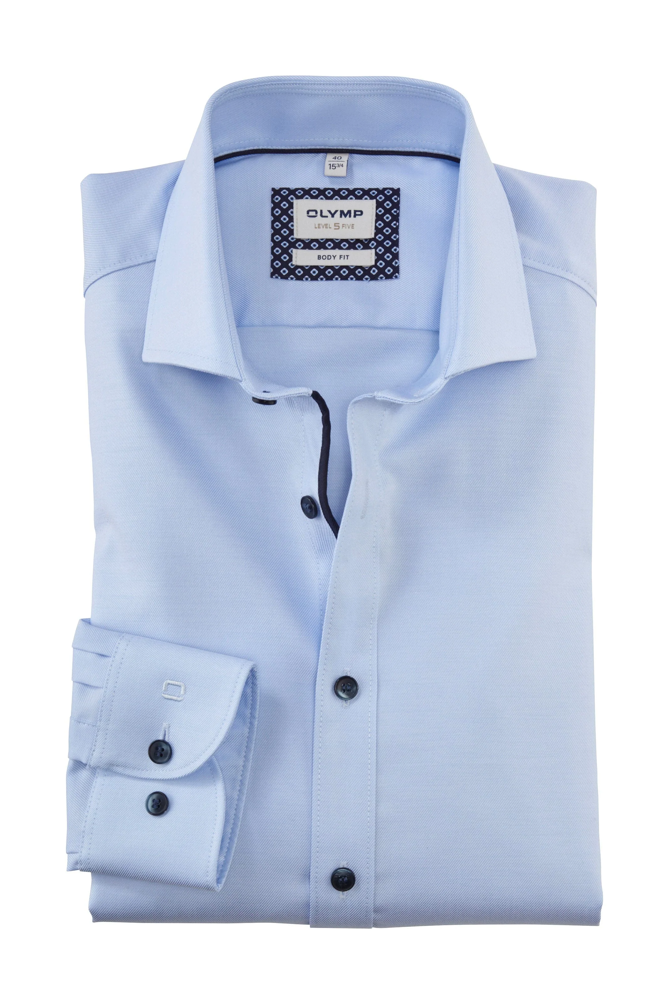 Level 5 Body Fit Shirt with Trim Detail - Sky Blue