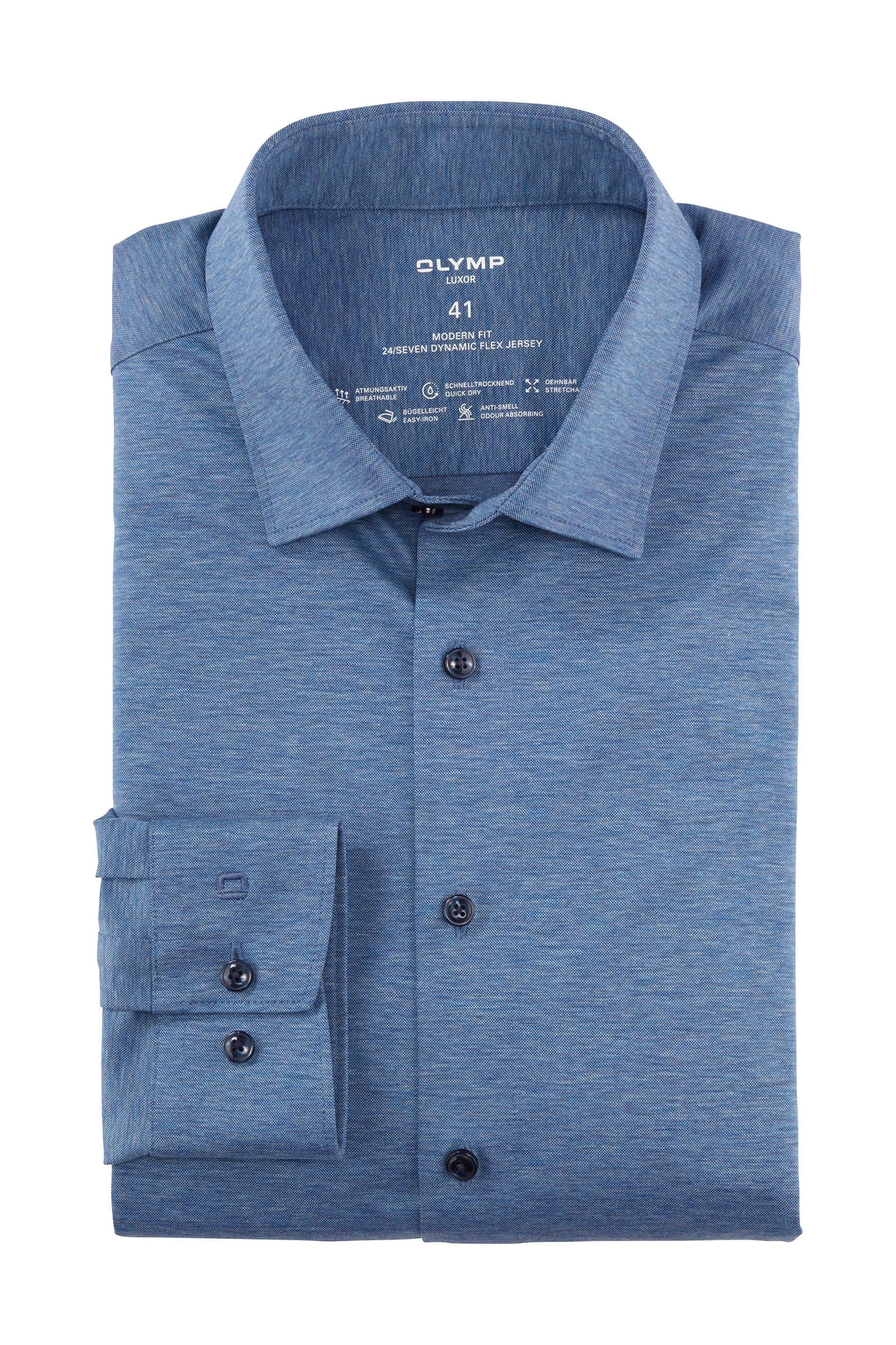Luxor 24/7 Modern Fit Flex Jersey Shirt - Blue - Image 2