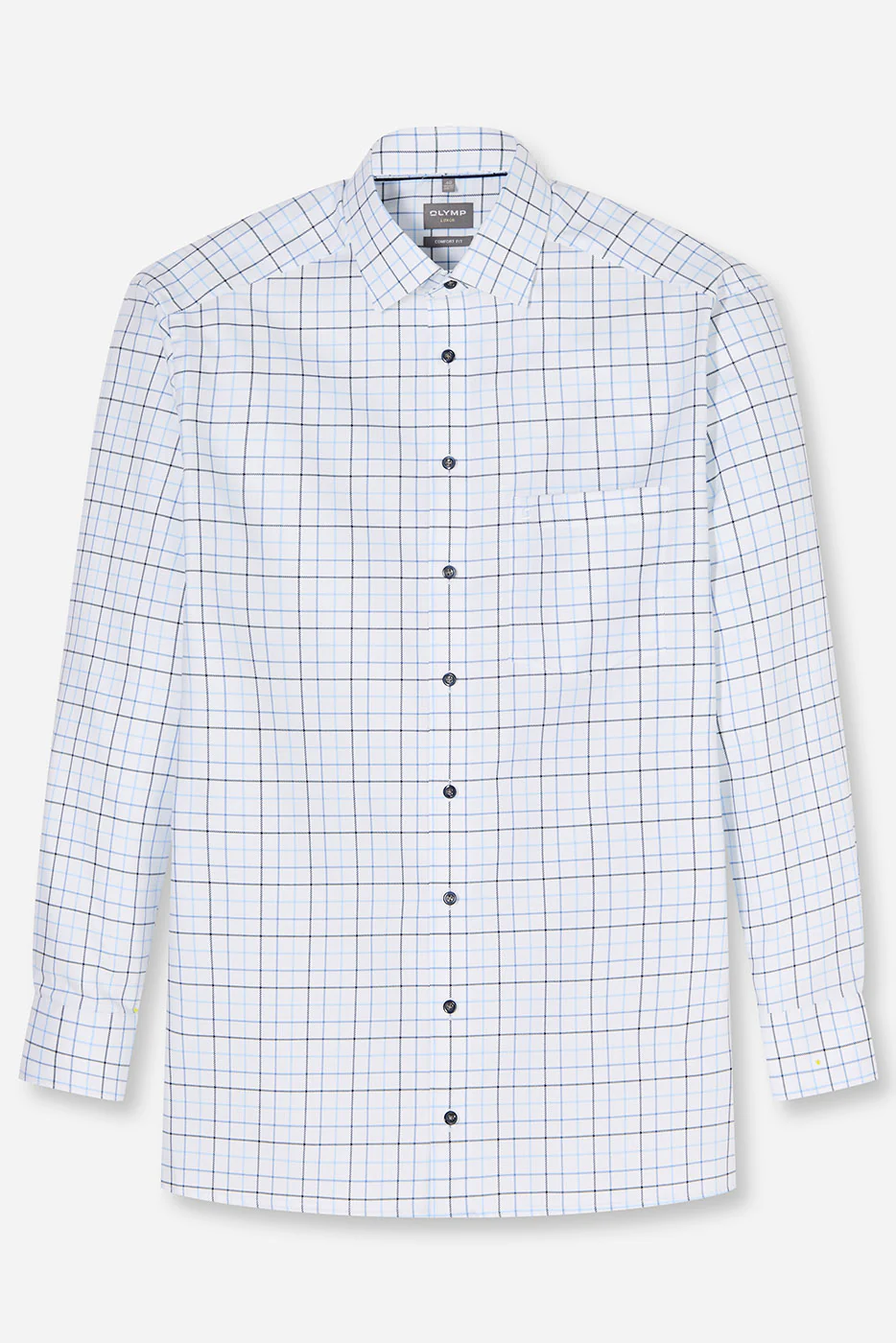 Luxor Comfort Fit Check Shirt - White/Blue - Image 2