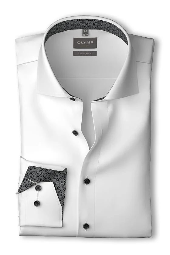 Luxor Comfort Fit Plain Satin No Pocket Shirt - White