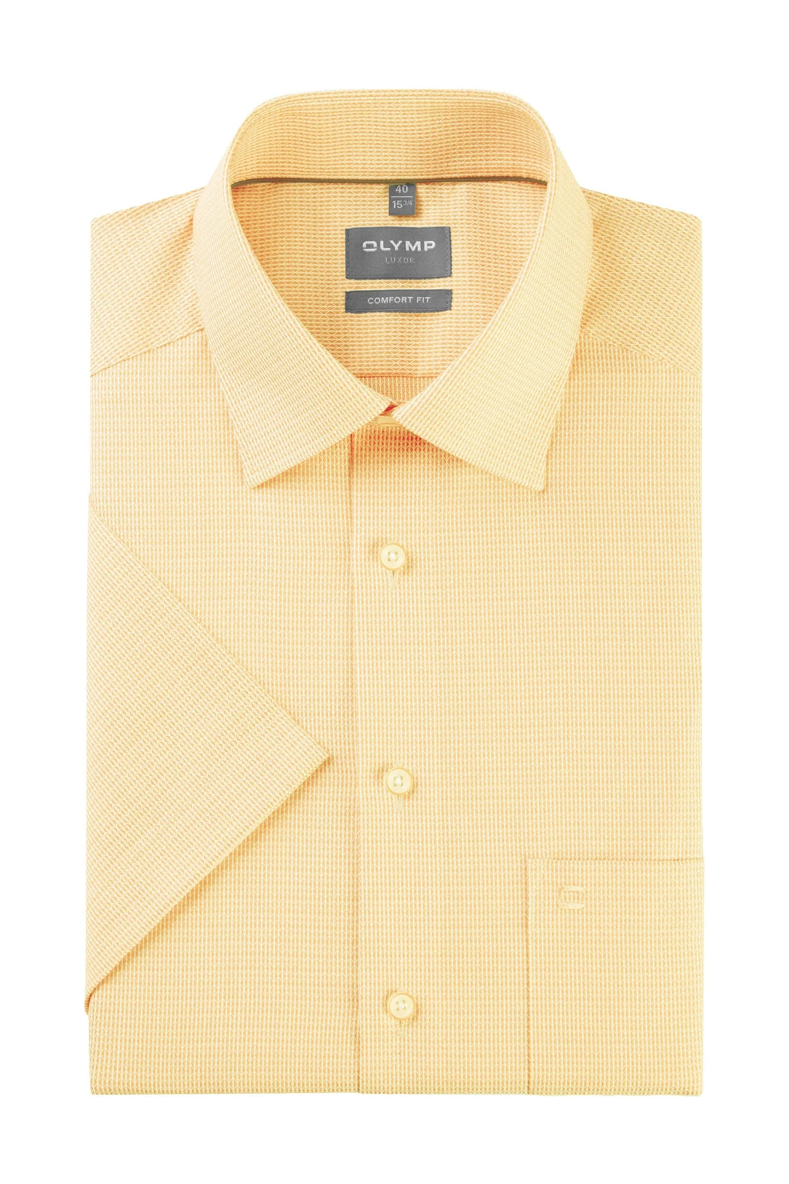 Luxor Comfort Fit Plain Short Sleeve Shirt - Butter Yellow