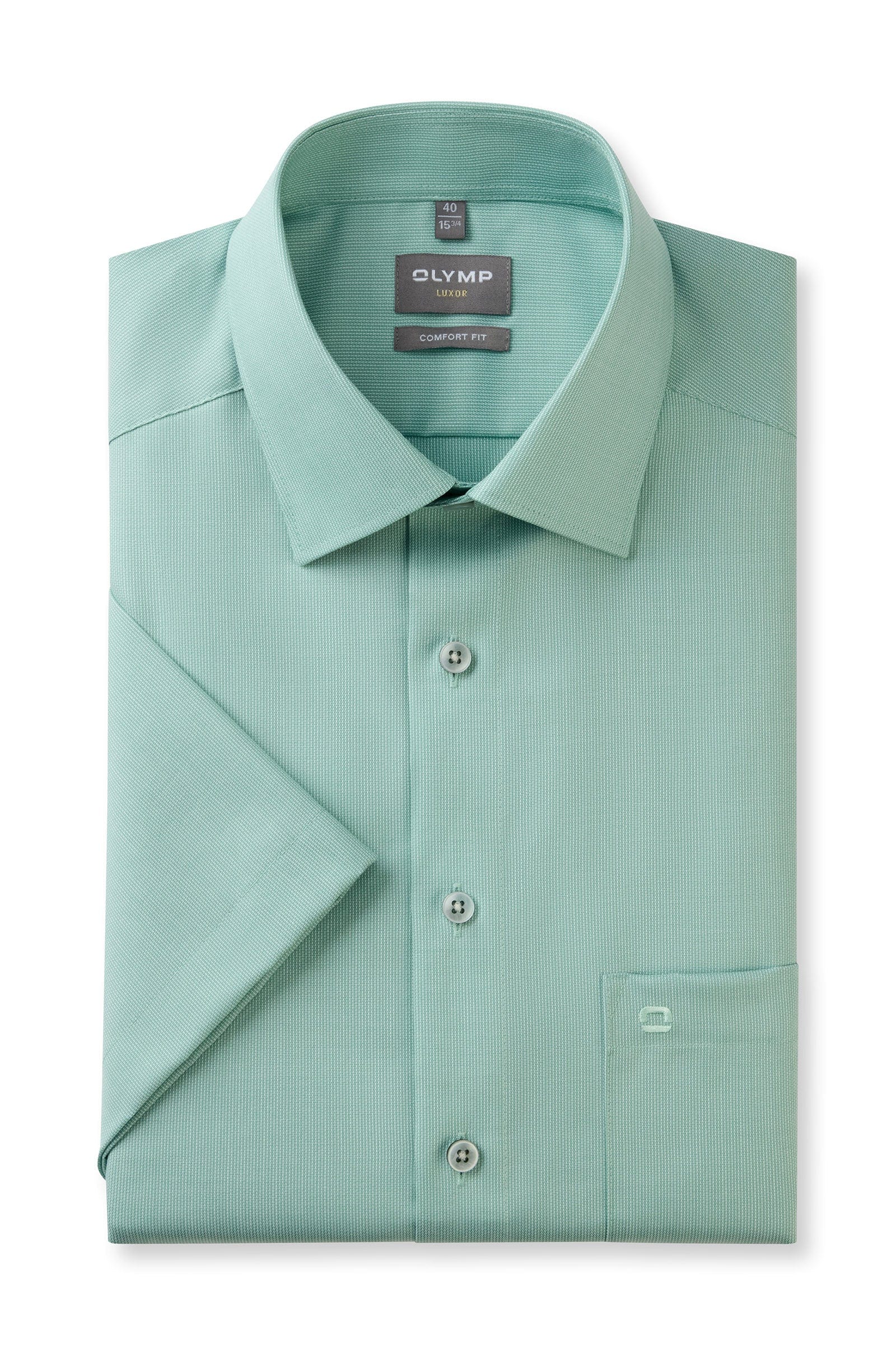 Luxor Comfort Fit Plain Short Sleeve Shirt - Green