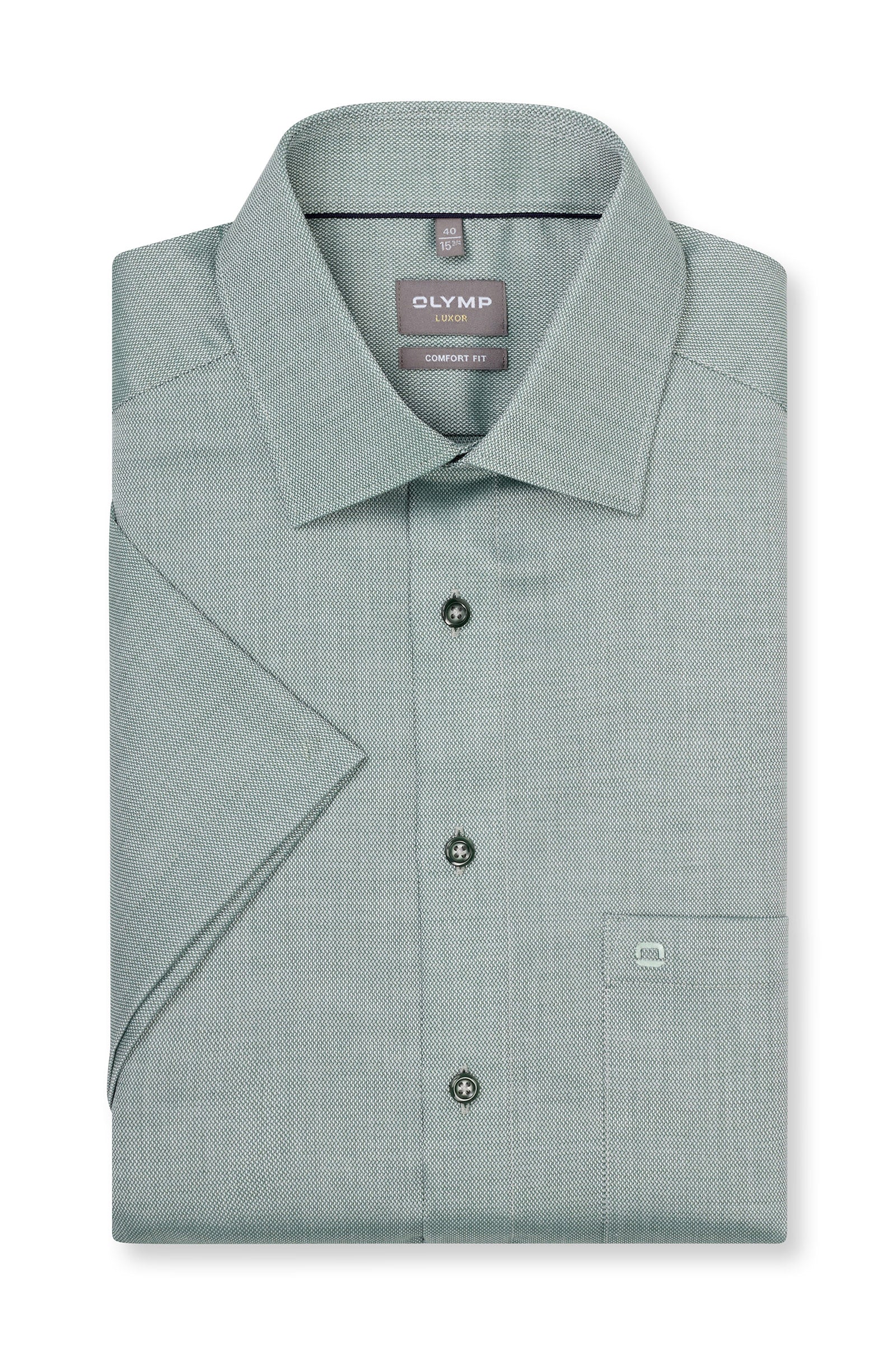 Luxor Comfort Fit Plain Short Sleeve Shirt - Green
