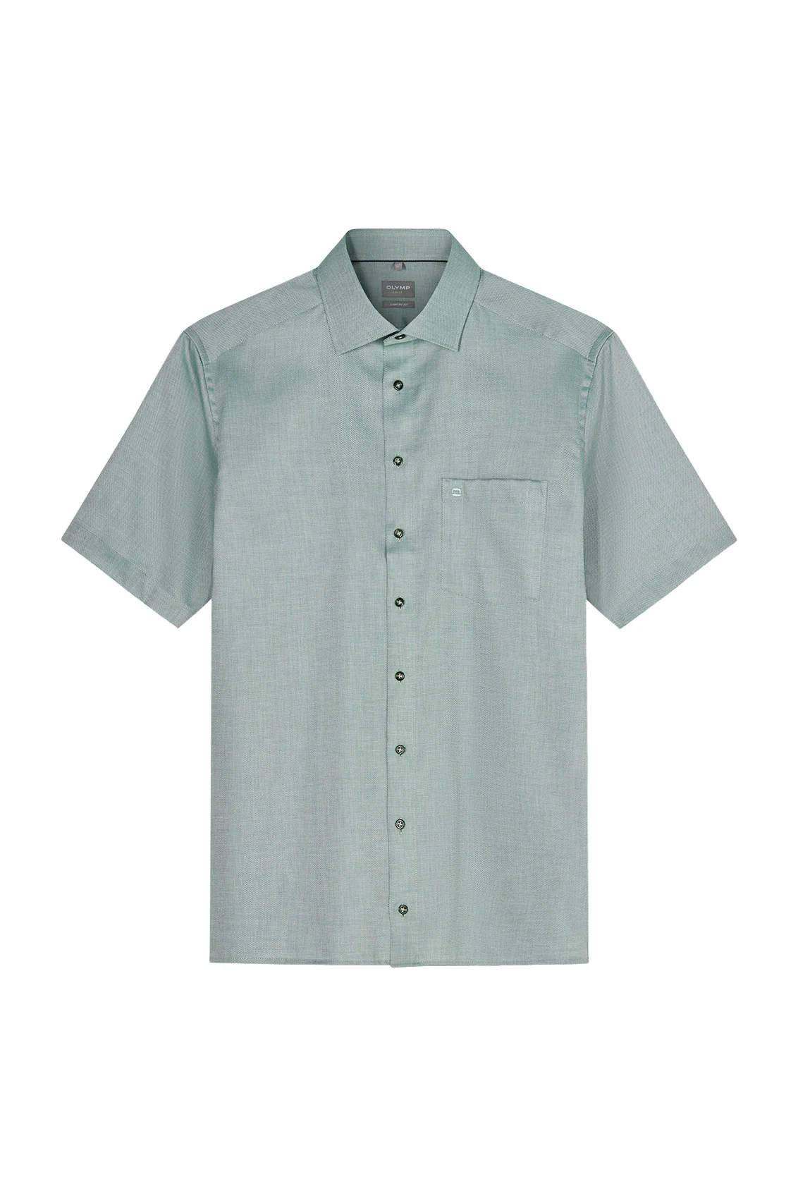 Luxor Comfort Fit Plain Short Sleeve Shirt - Green - Image 2