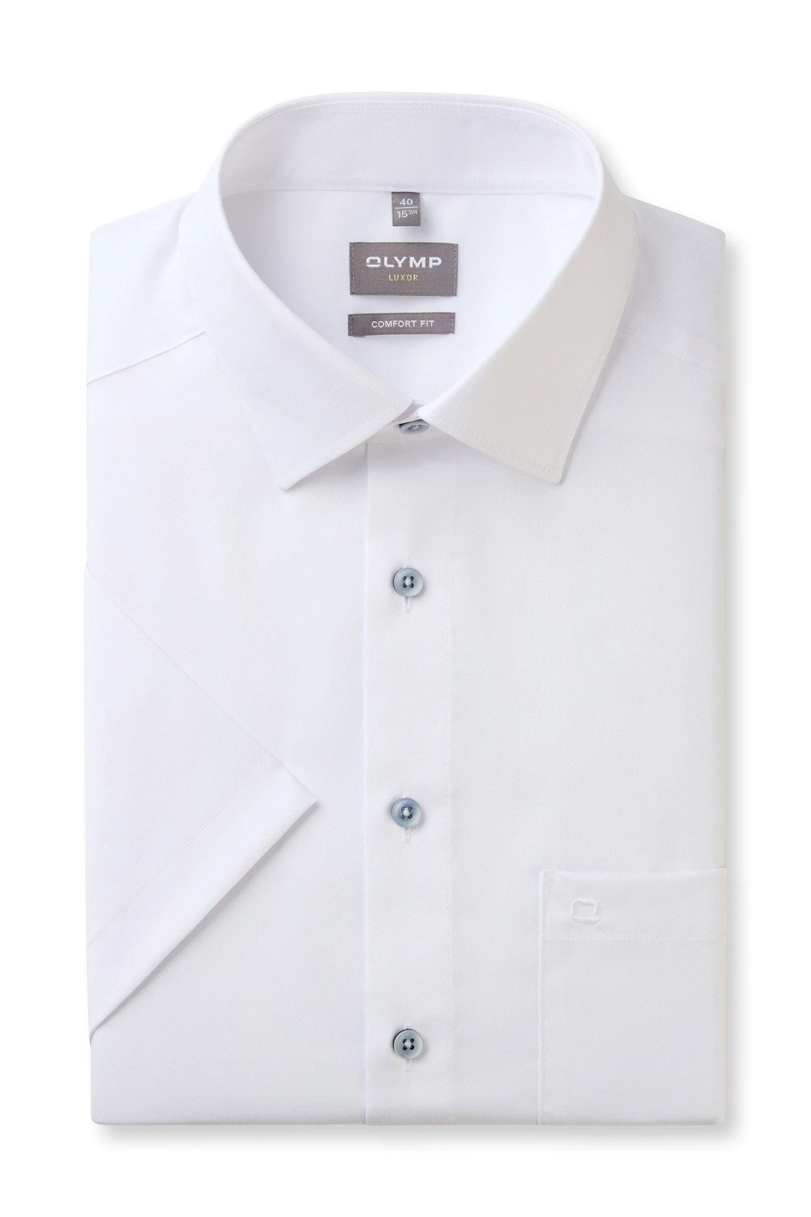 Luxor Comfort Fit Plain Short Sleeve Shirt - White
