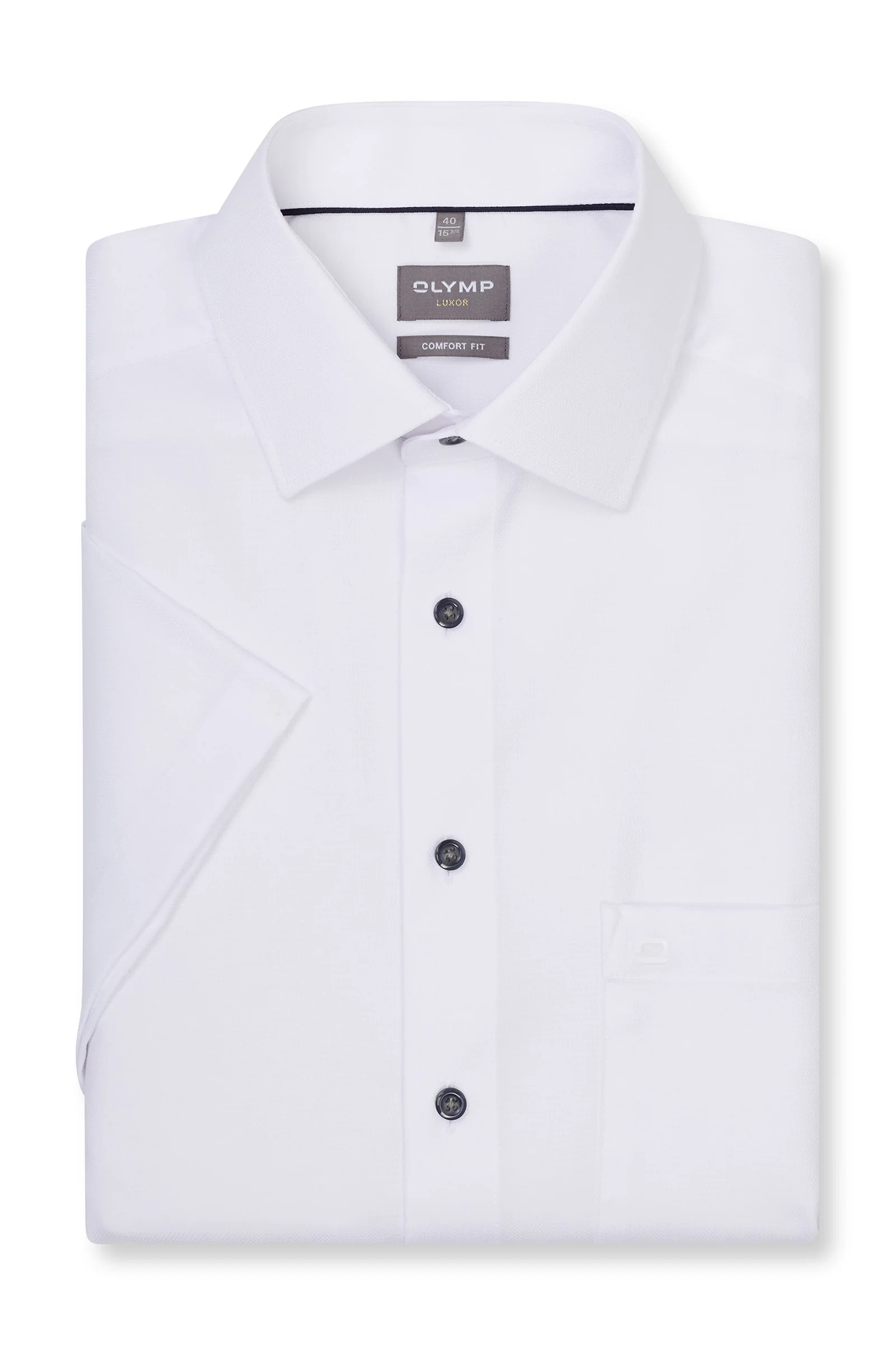 Luxor Comfort Fit Plain Short Sleeve Shirt - White