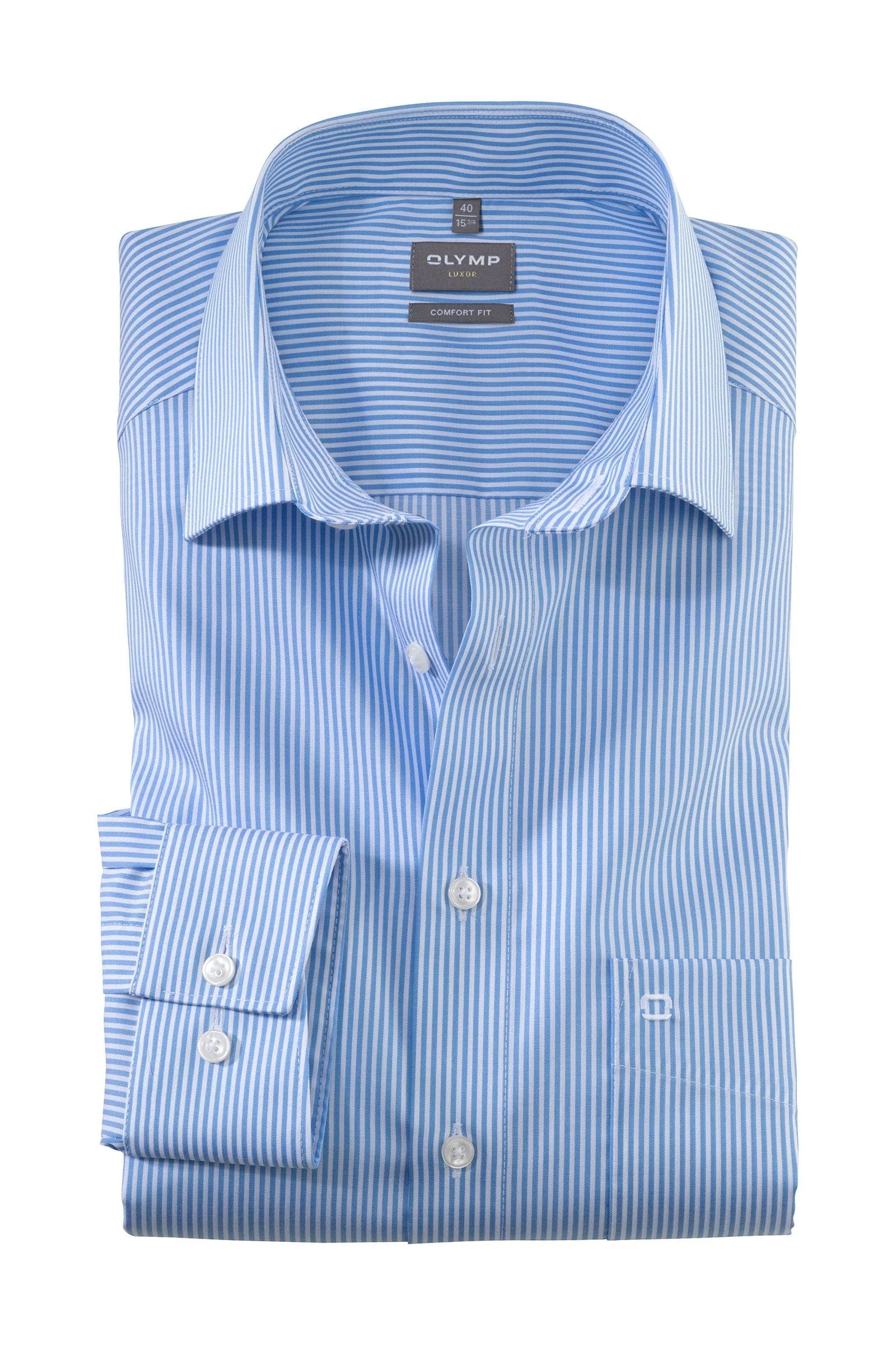 Luxor Comfort Fit Stripe Shirt - Light Blue