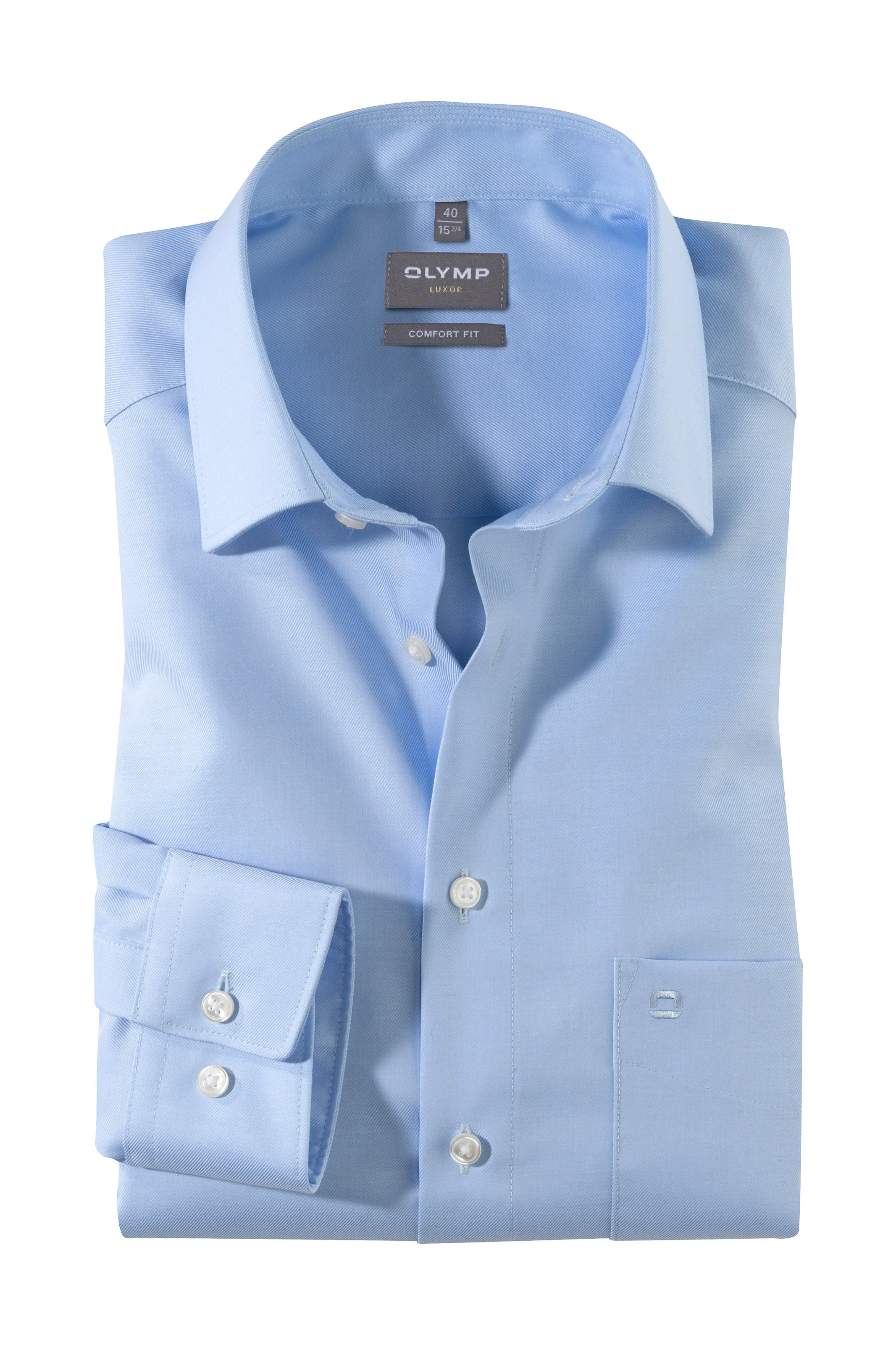 Luxor Comfort Fit Twill Cover Shirt - Light Blue