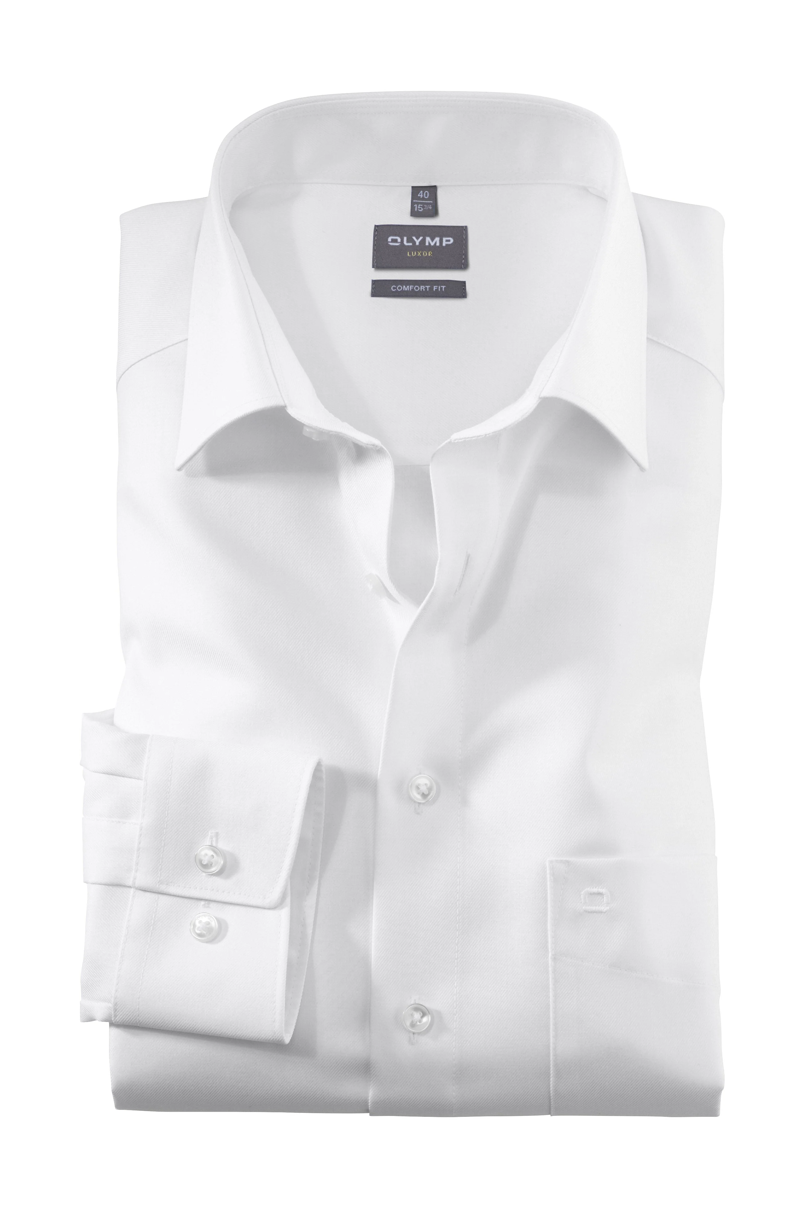Luxor Comfort Fit Twill Cover Shirt - White