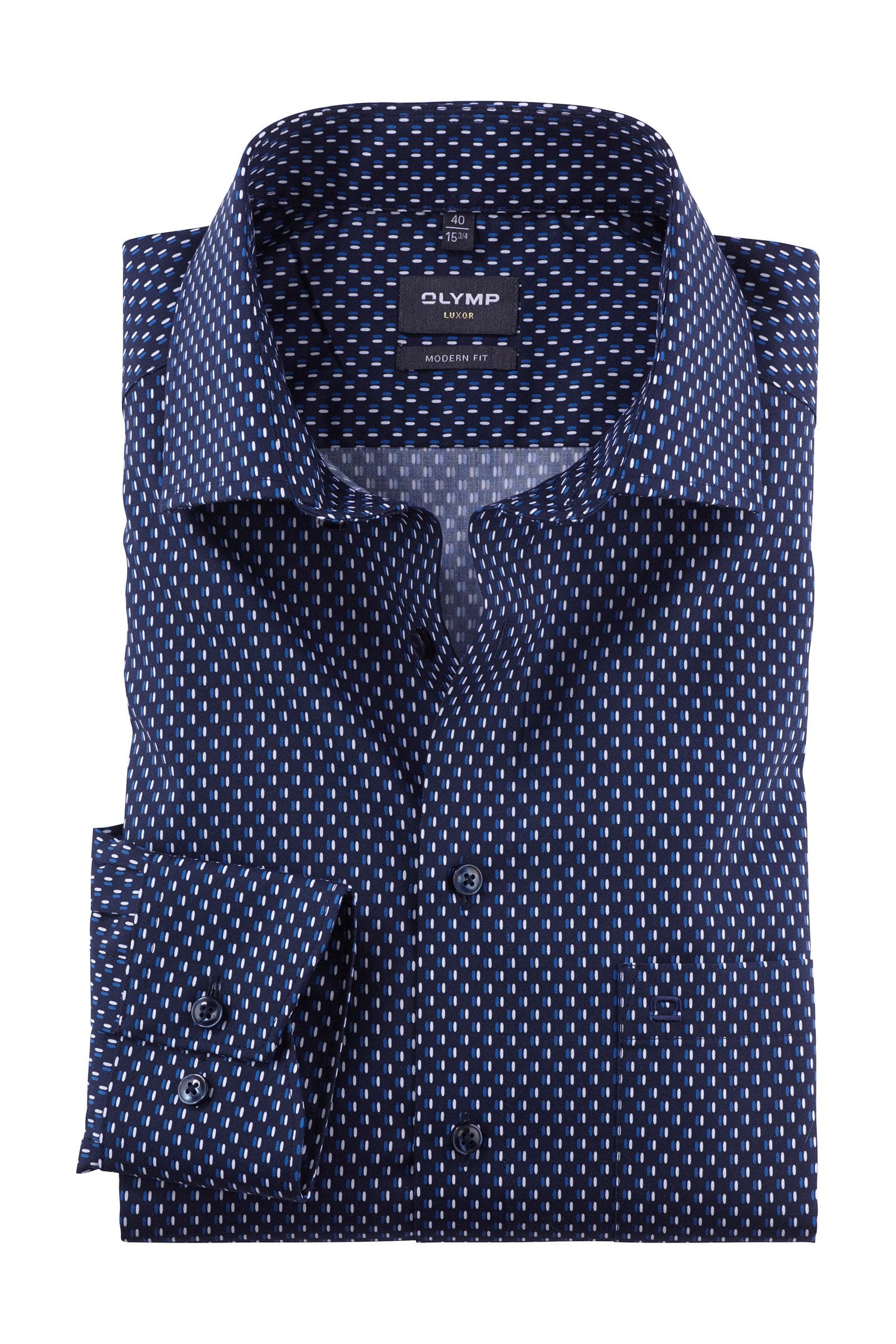 Luxor Modern Fit Extra Long Sleeve Micro Print Sleeve - Royal Blue - Image 2