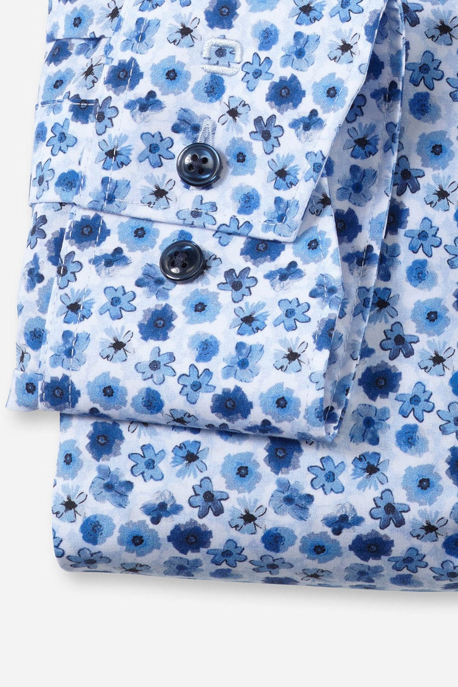 Luxor Modern Fit Floral Print Shirt - Blue/White - Image 3