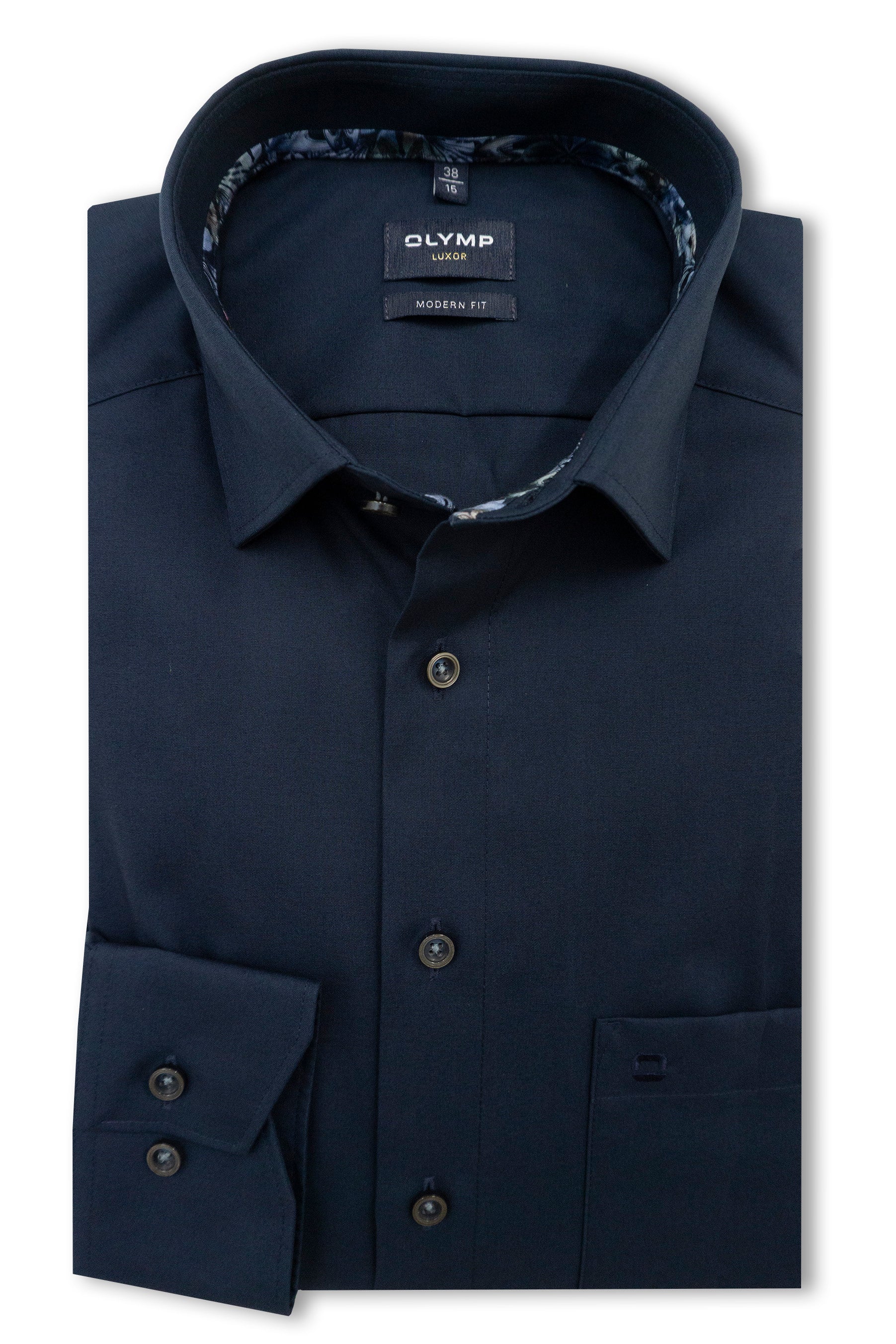 Luxor Modern Fit Long Sleeve Shirt - Navy
