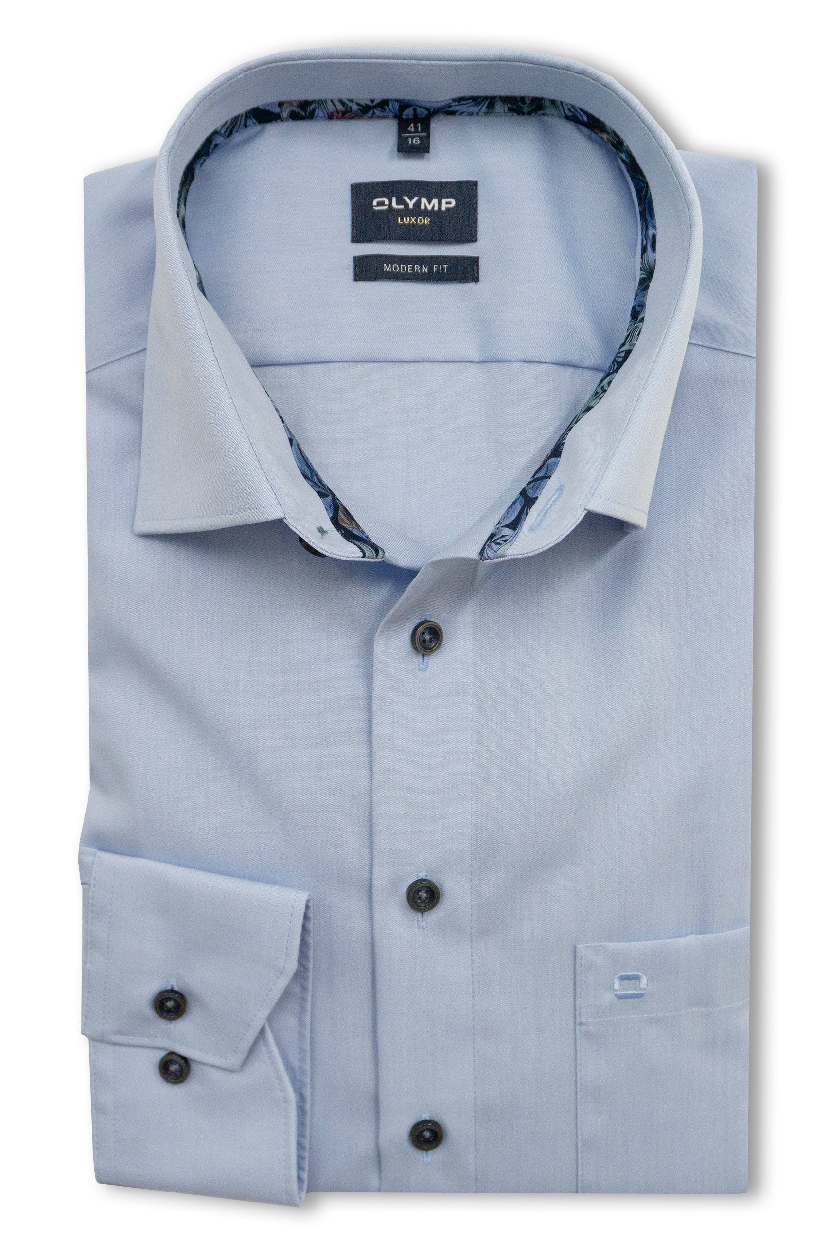 Luxor Modern Fit Long Sleeve Shirt - Pale Blue