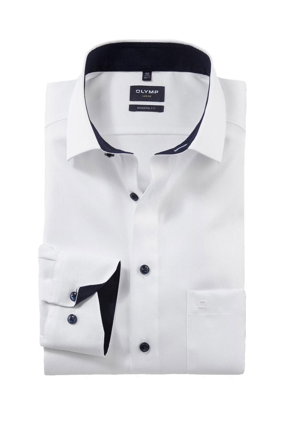 Luxor Modern Fit Oxford Long Sleeve Shirt - White